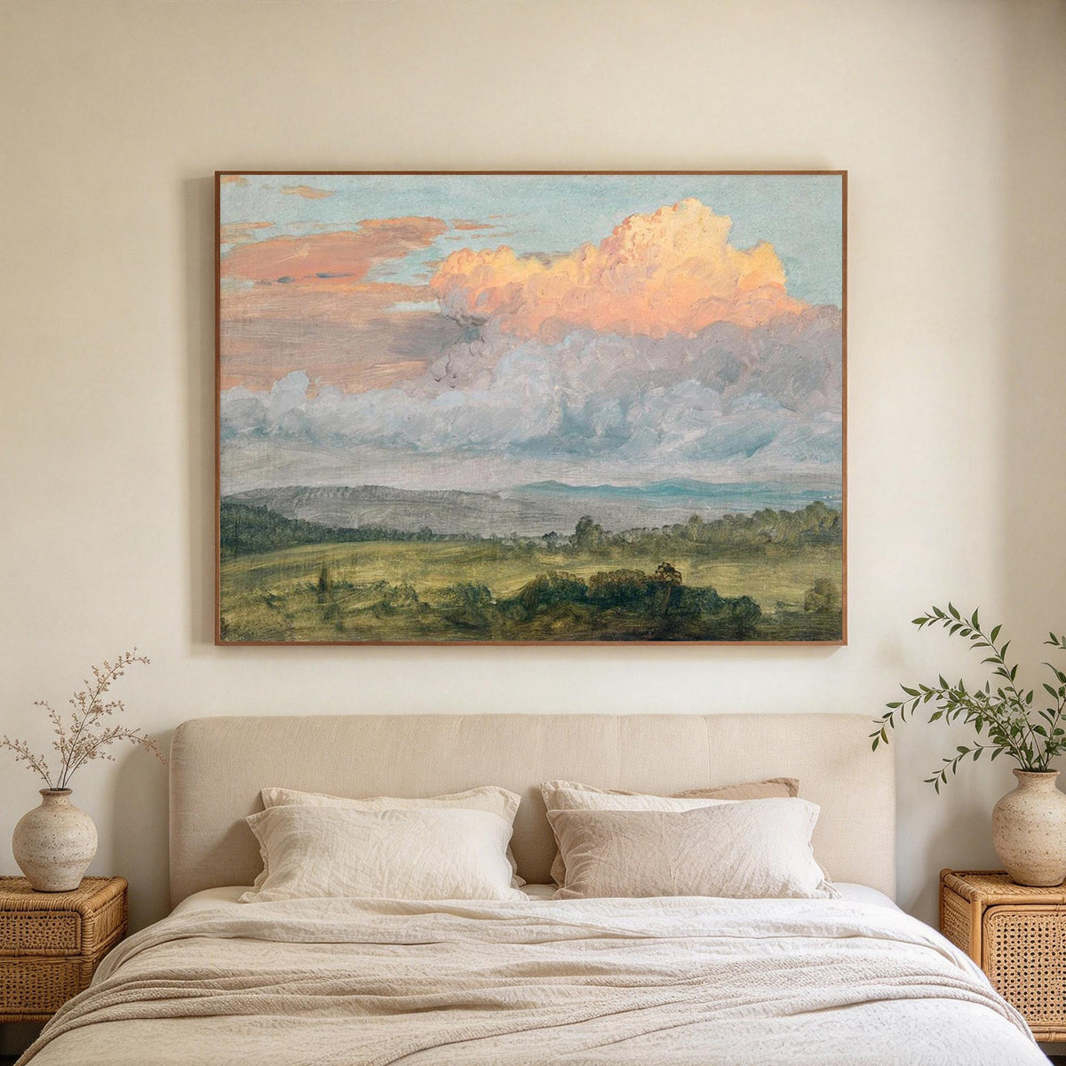 Pastel Sunset Clouds Landscape Wall Art #LS085