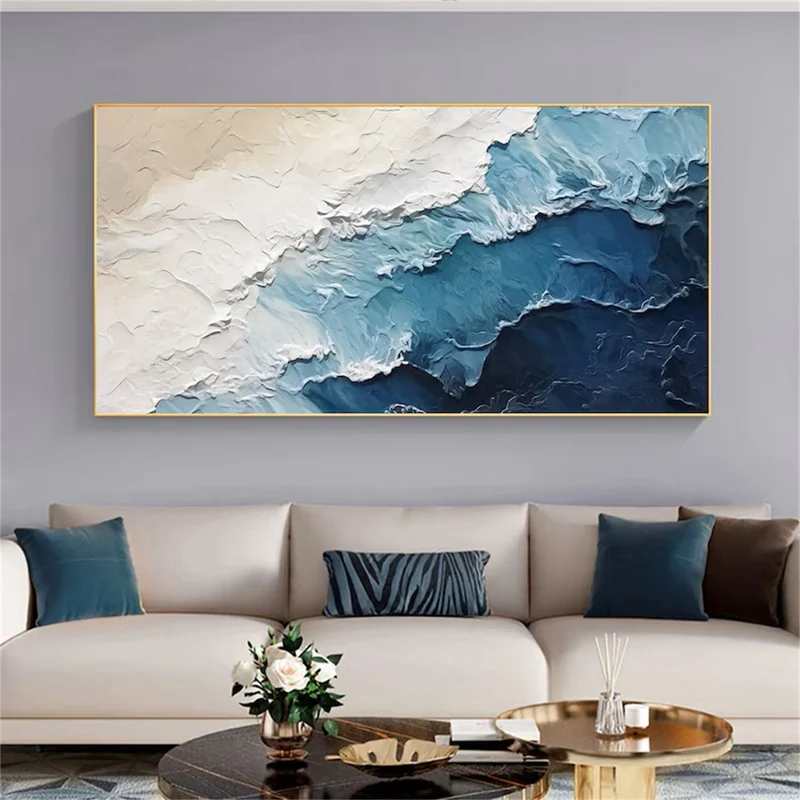Blue Textured Minimalist Wall Art #BL002