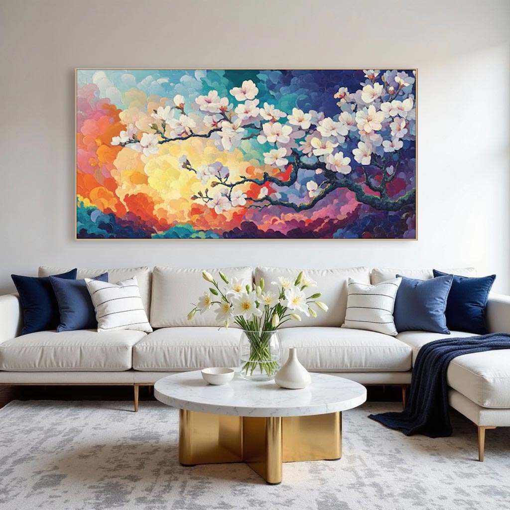 Floral Abstract Landscape Painting #AT040