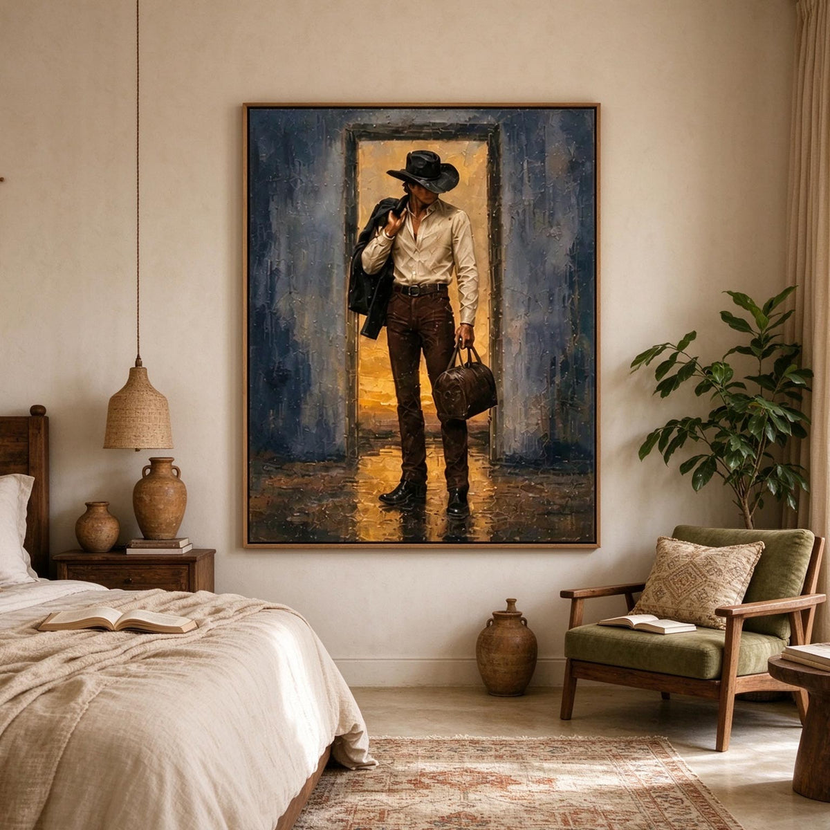 Golden Threshold – Impasto Western Figurative Painting #CA003