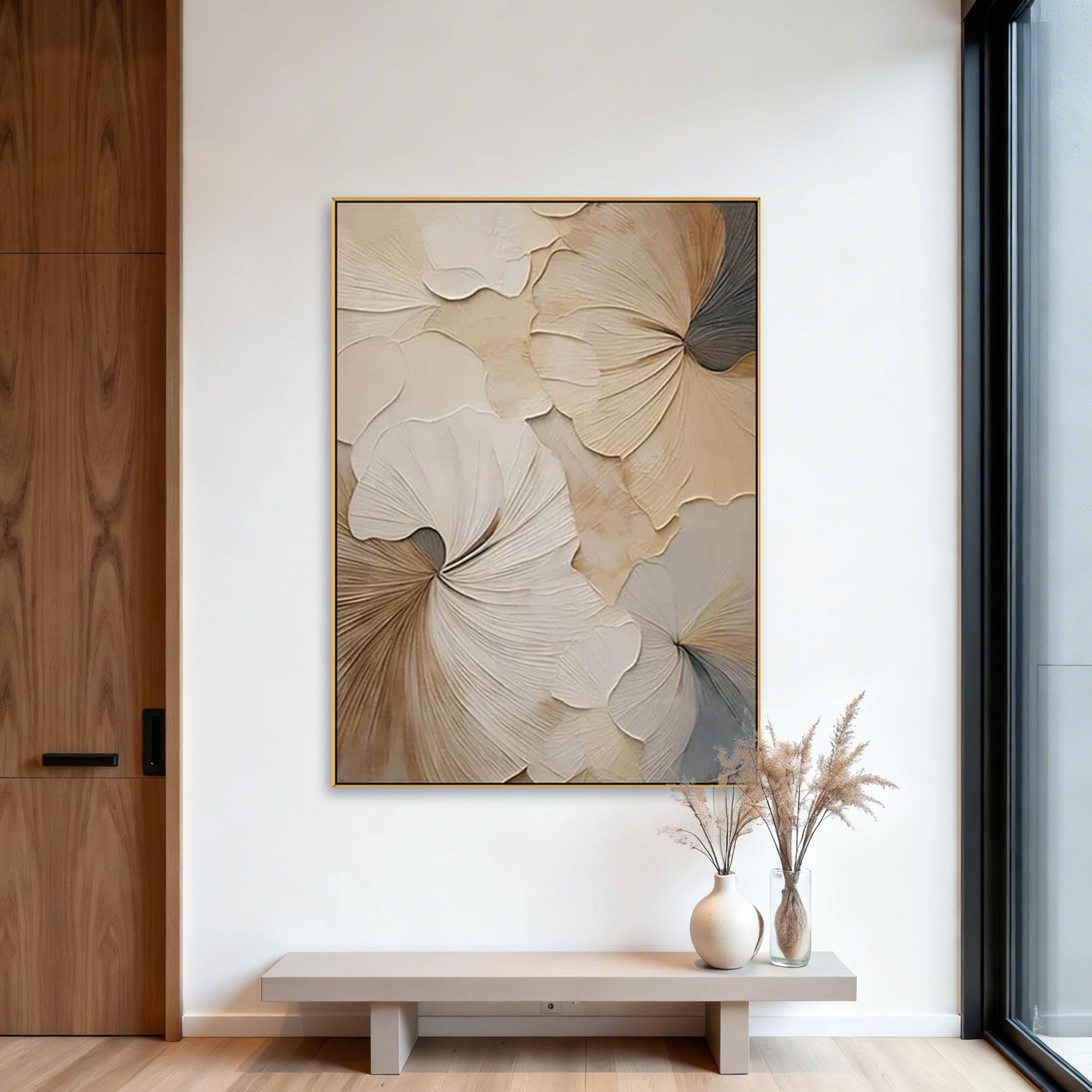 Minimalist Ginkgo Canvas Art #MA012