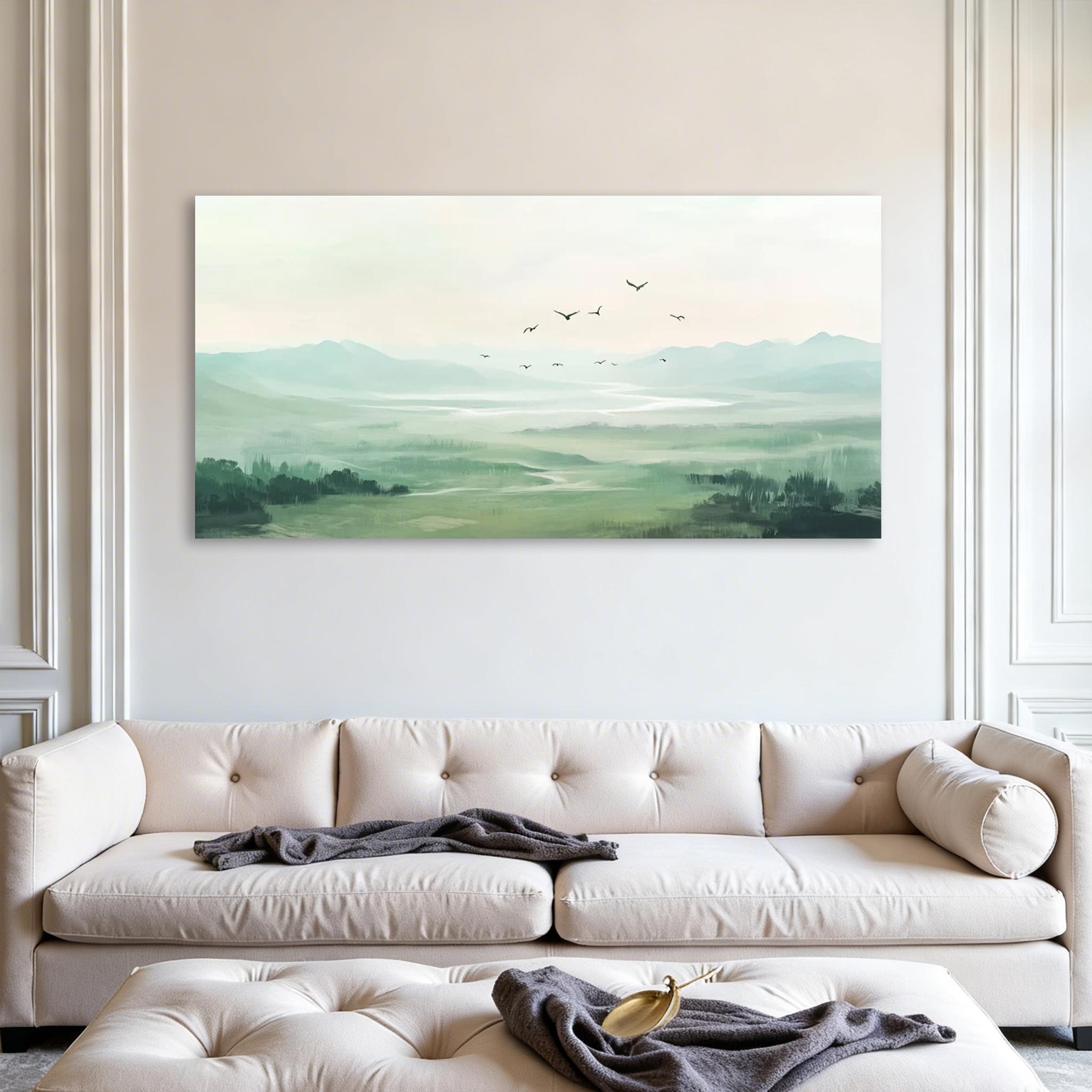Minimal Green Landscape Wall Art #MA005