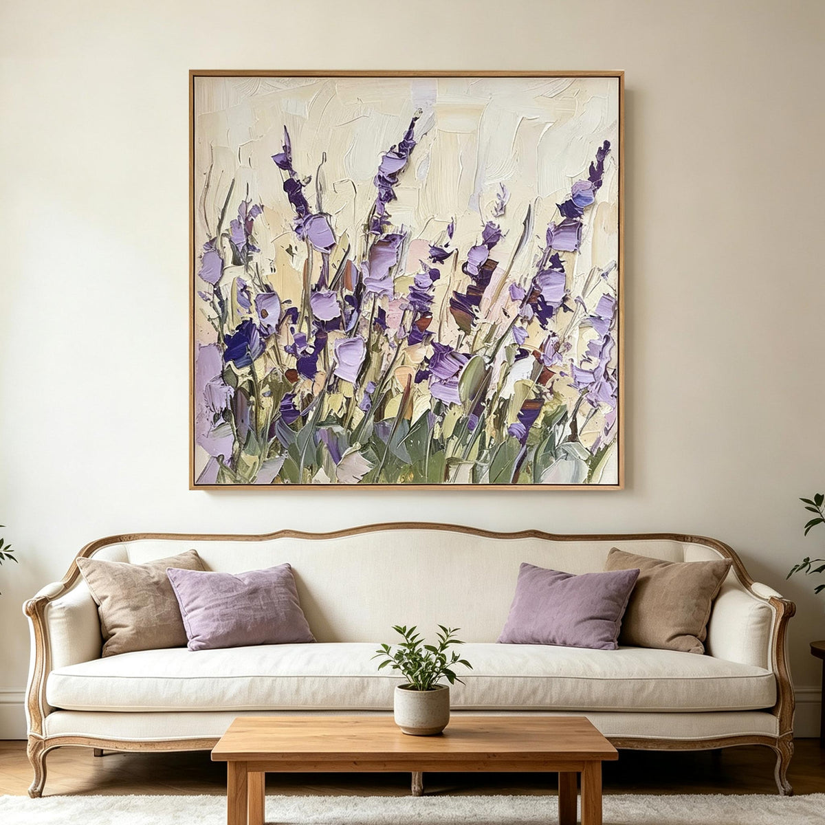 Purple Wildflower Textured Wall Art #FL077