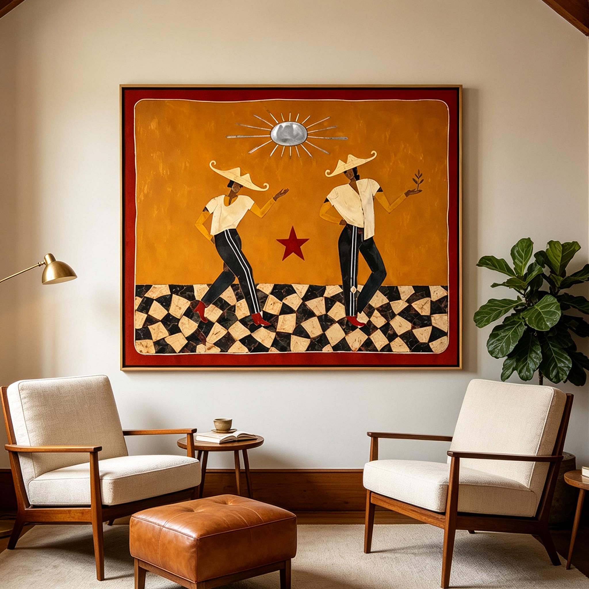 Dance Beneath the Sun – Folk Art Figurative Painting #CP074