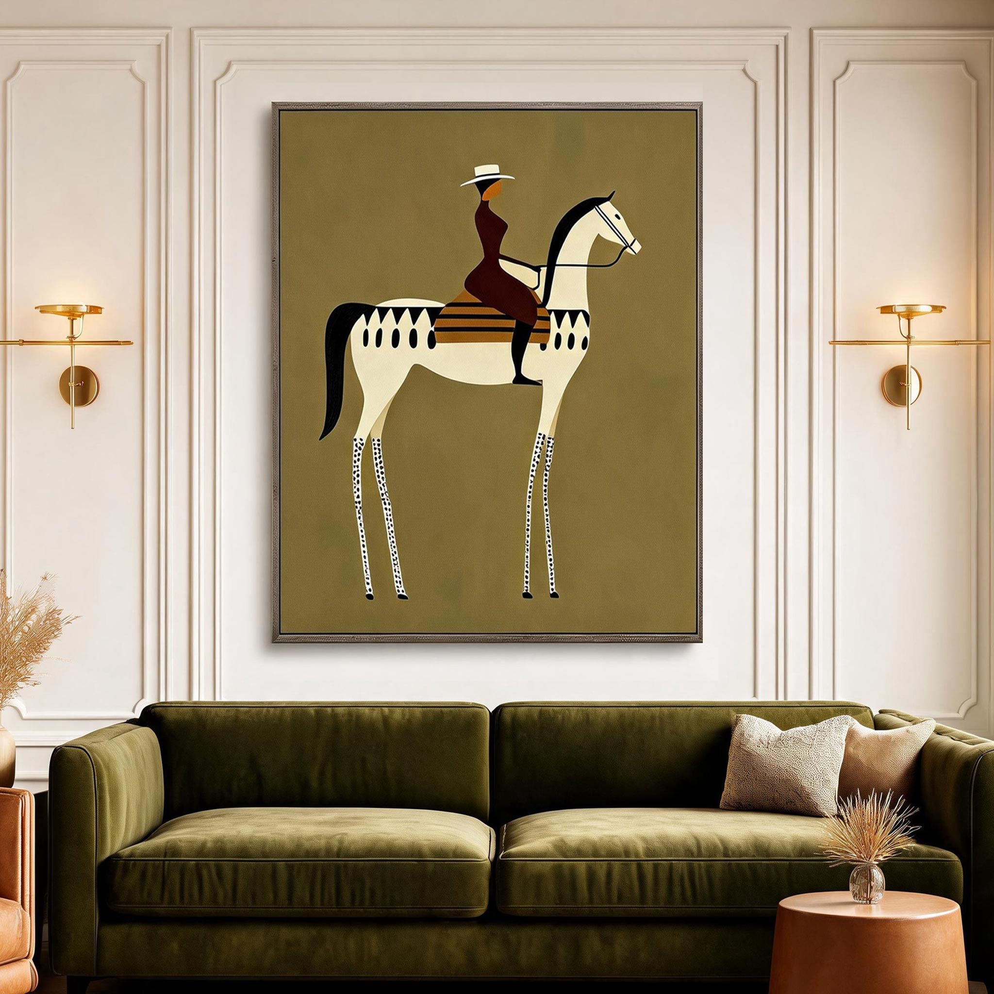 Equestrian Grace | Modern Horse Rider Wall Art #HA047
