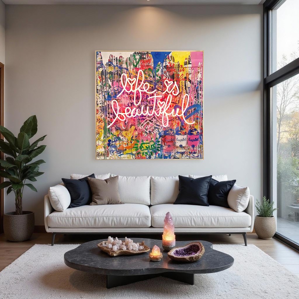 Life Is Beautiful Graffiti Wall Art #PP002