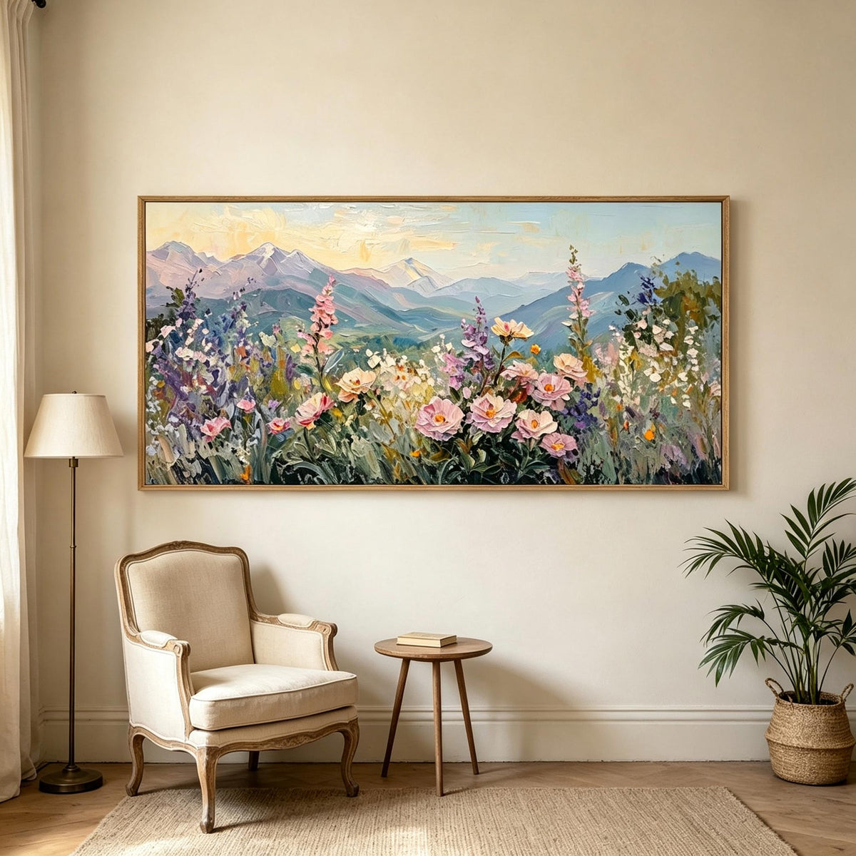 Mountain Wildflower Landscape Wall Art #LS053