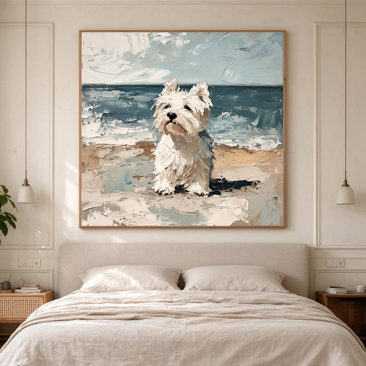 Westie by the Sea Wall Art #AN022