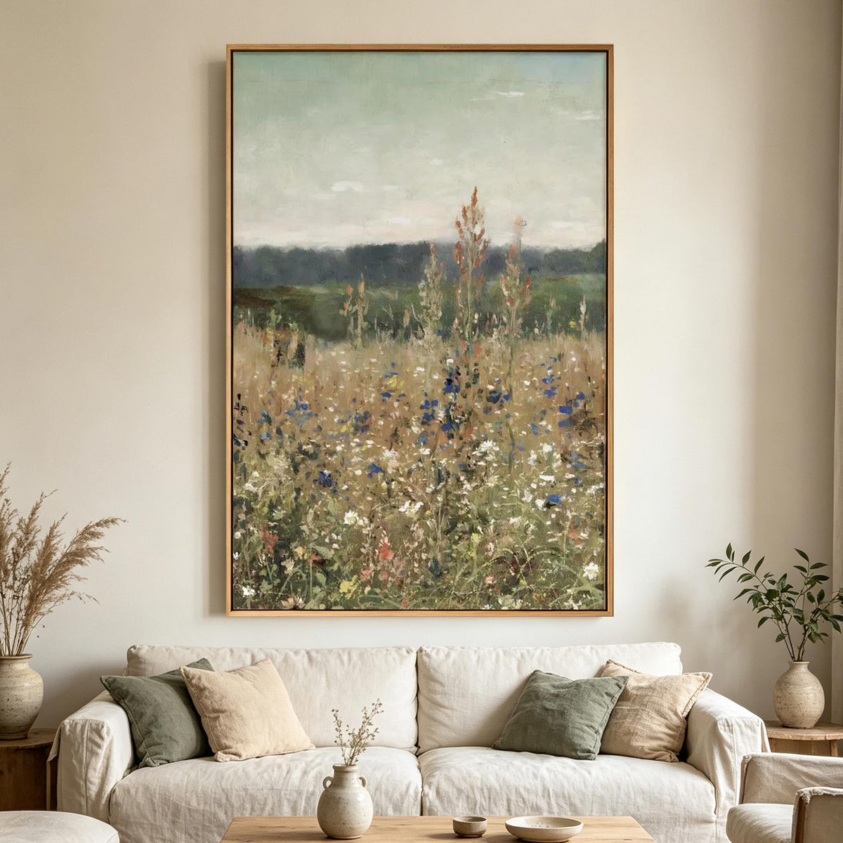 Muted Wildflower Meadow Wall Art #FL068