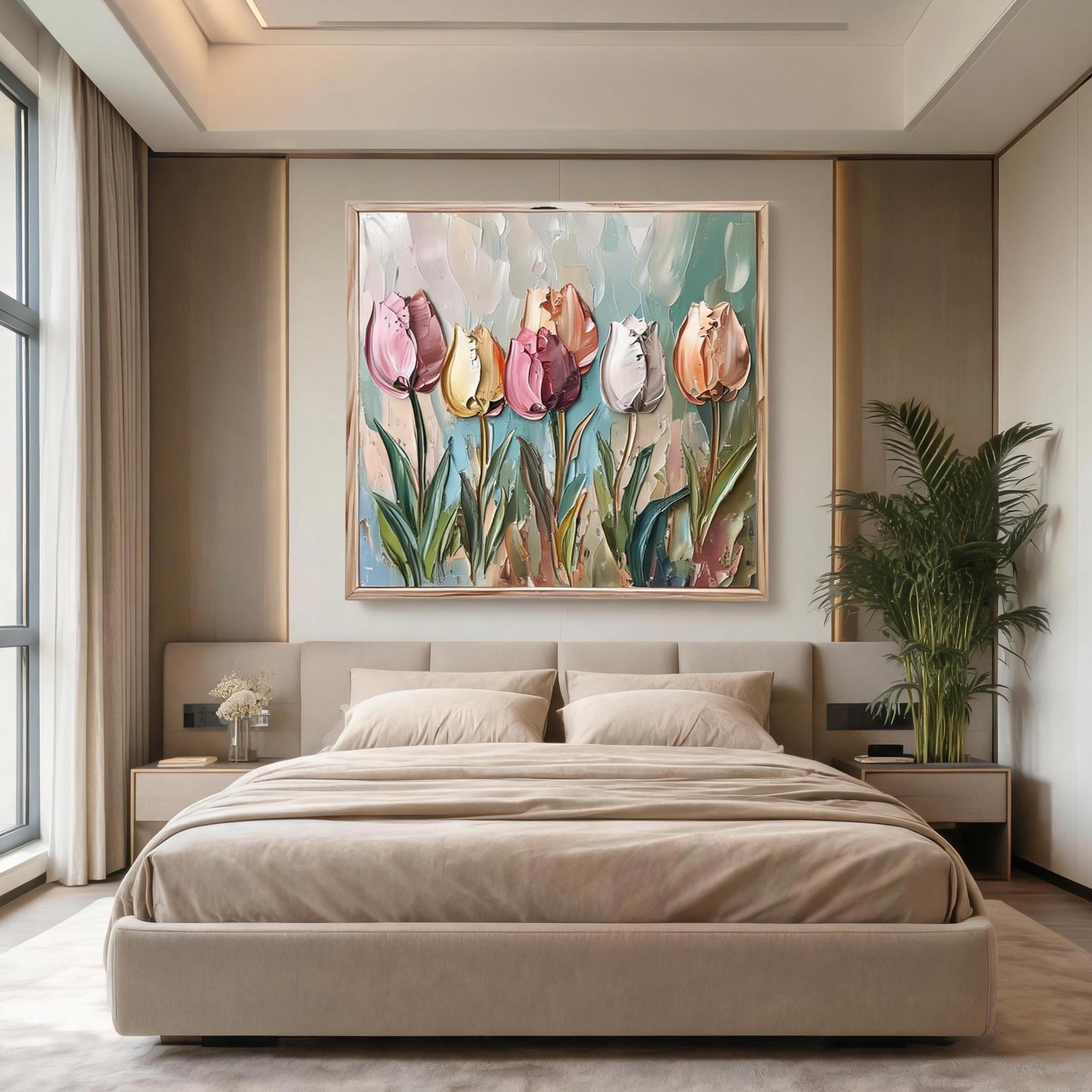 Textured Tulip Wall Art #FL055