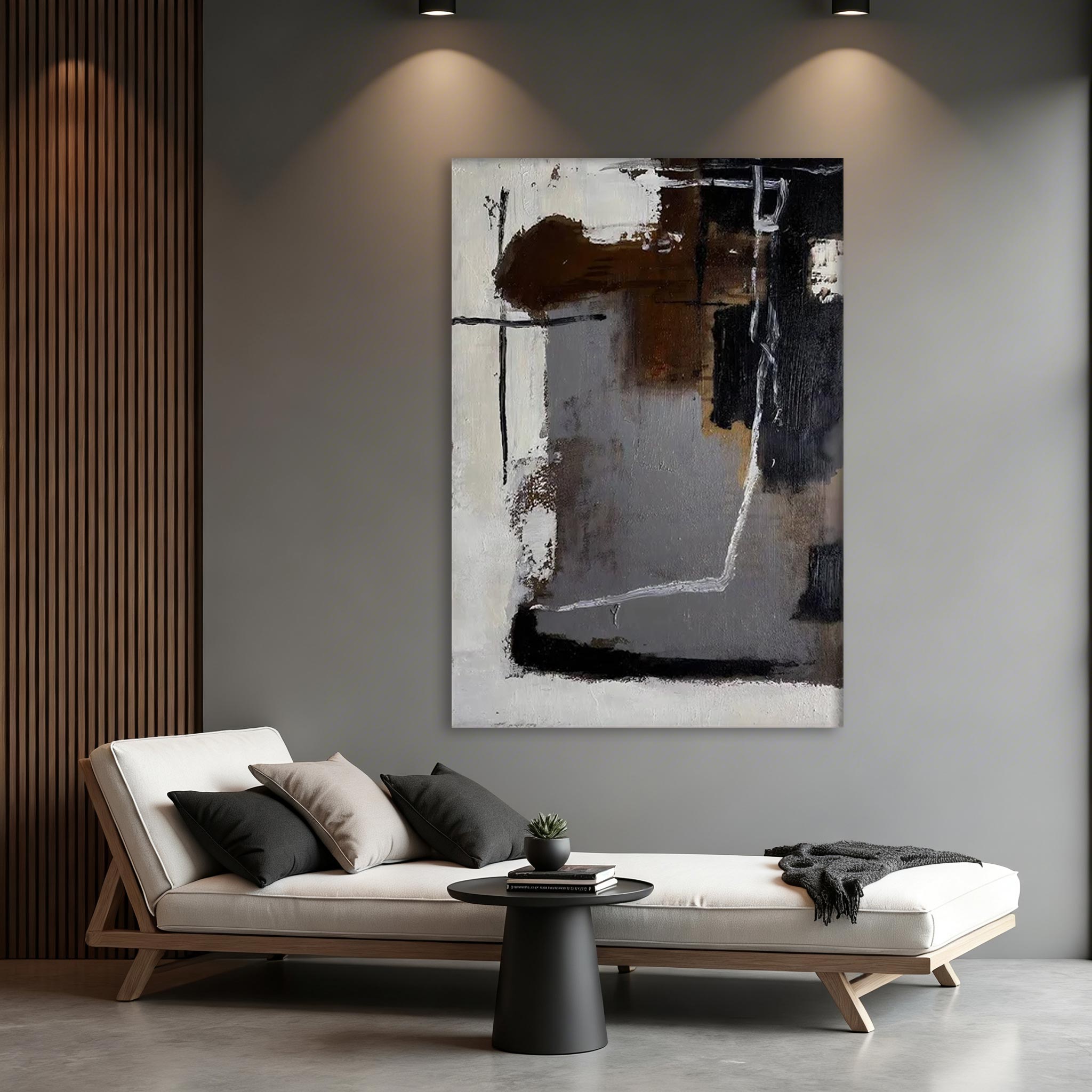 Minimalist Brown Gray Wall Art MA009