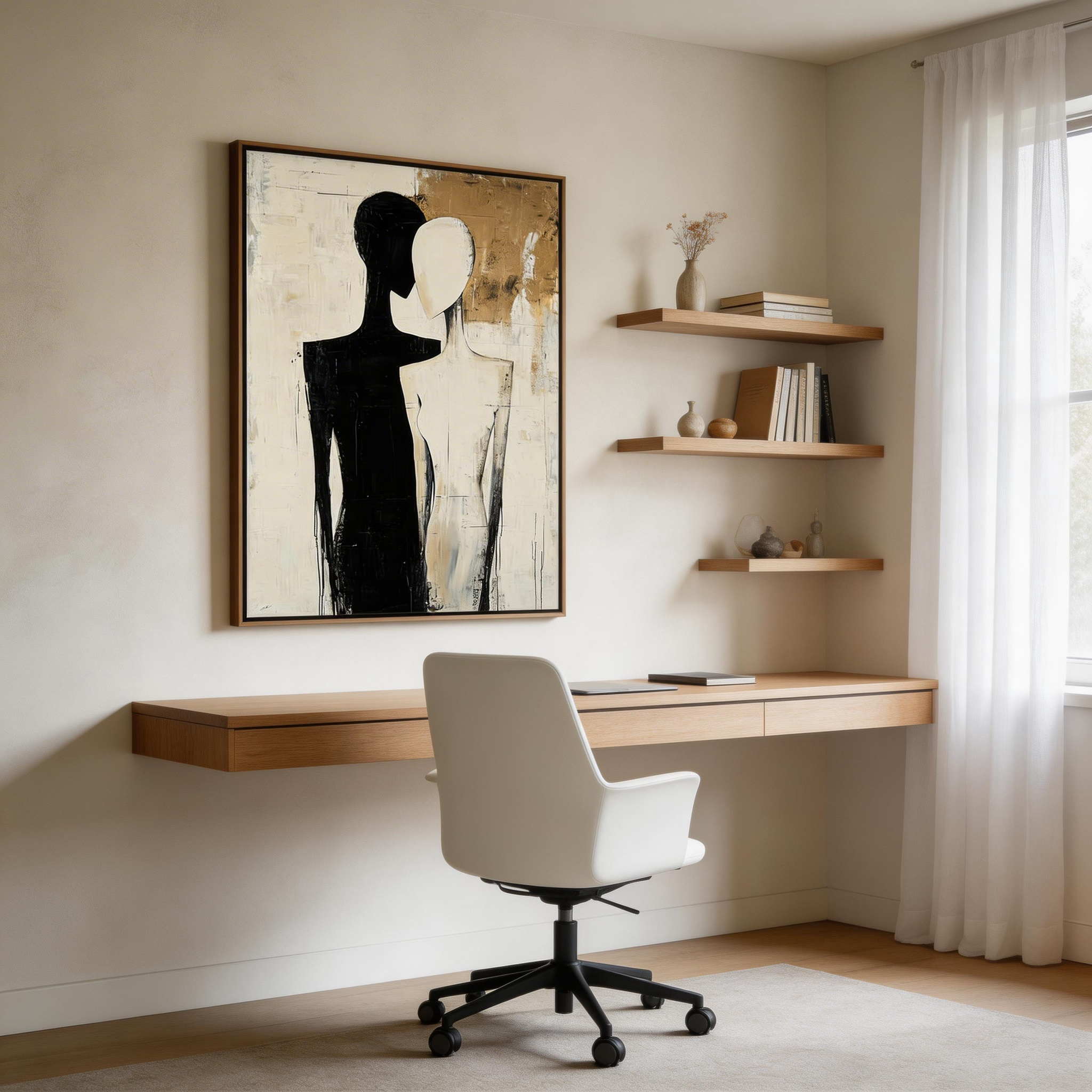 Abstract Couple Silhouette Wall Art#MA023