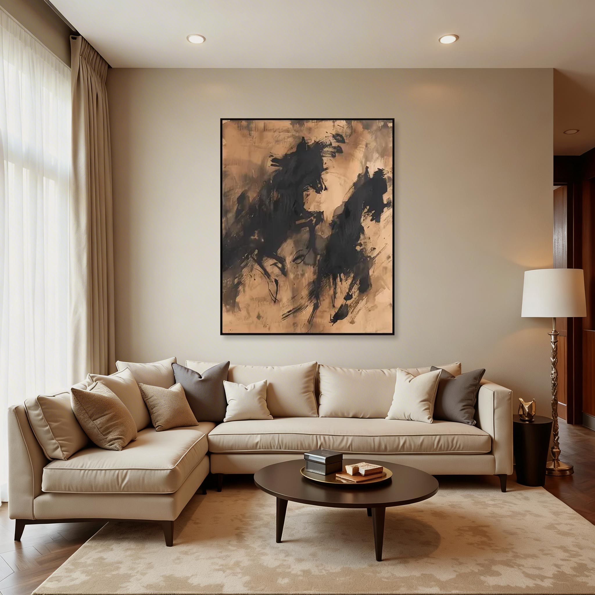 Abstract Running Horses Wall Art #HA007