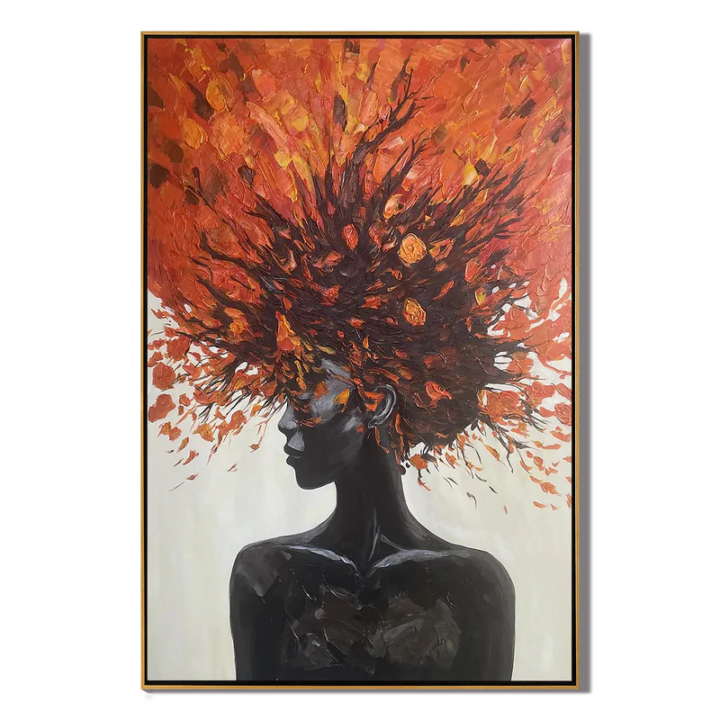 Fire Bloom | Red Abstract Woman Portrait #AB024