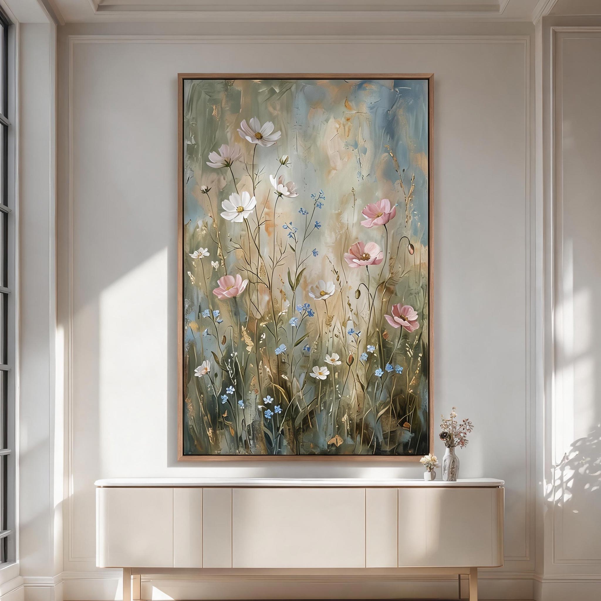 Soft Wildflower Meadow Wall Art #FL049