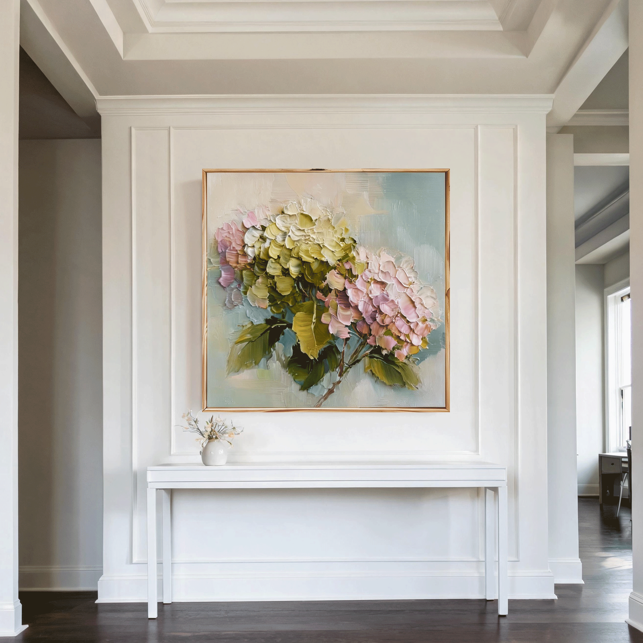 Textured Hydrangea Floral Wall Art #FL065