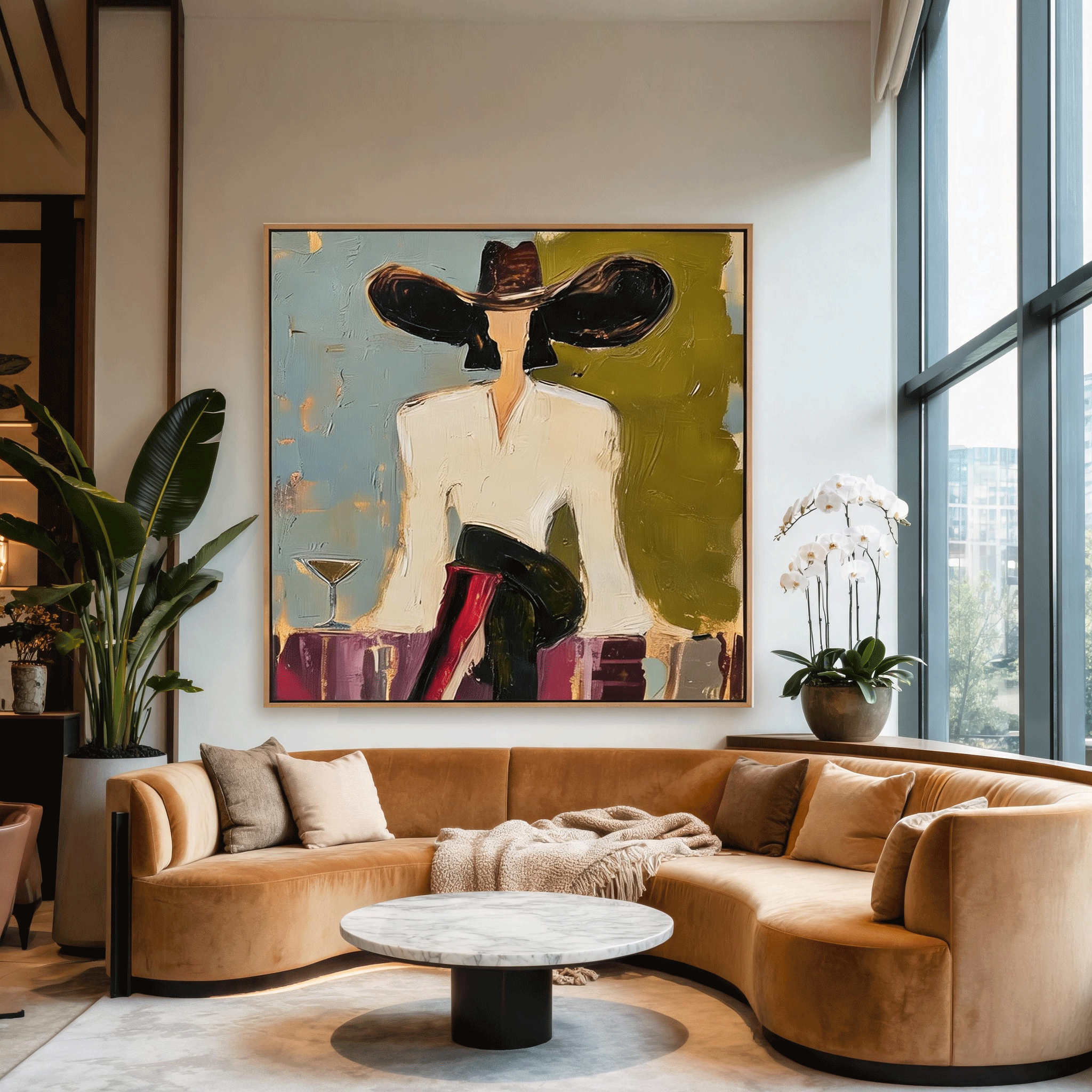 Modern Cowboy Wall Art | Hand-Painted Figurative Oil Painting #MA046
