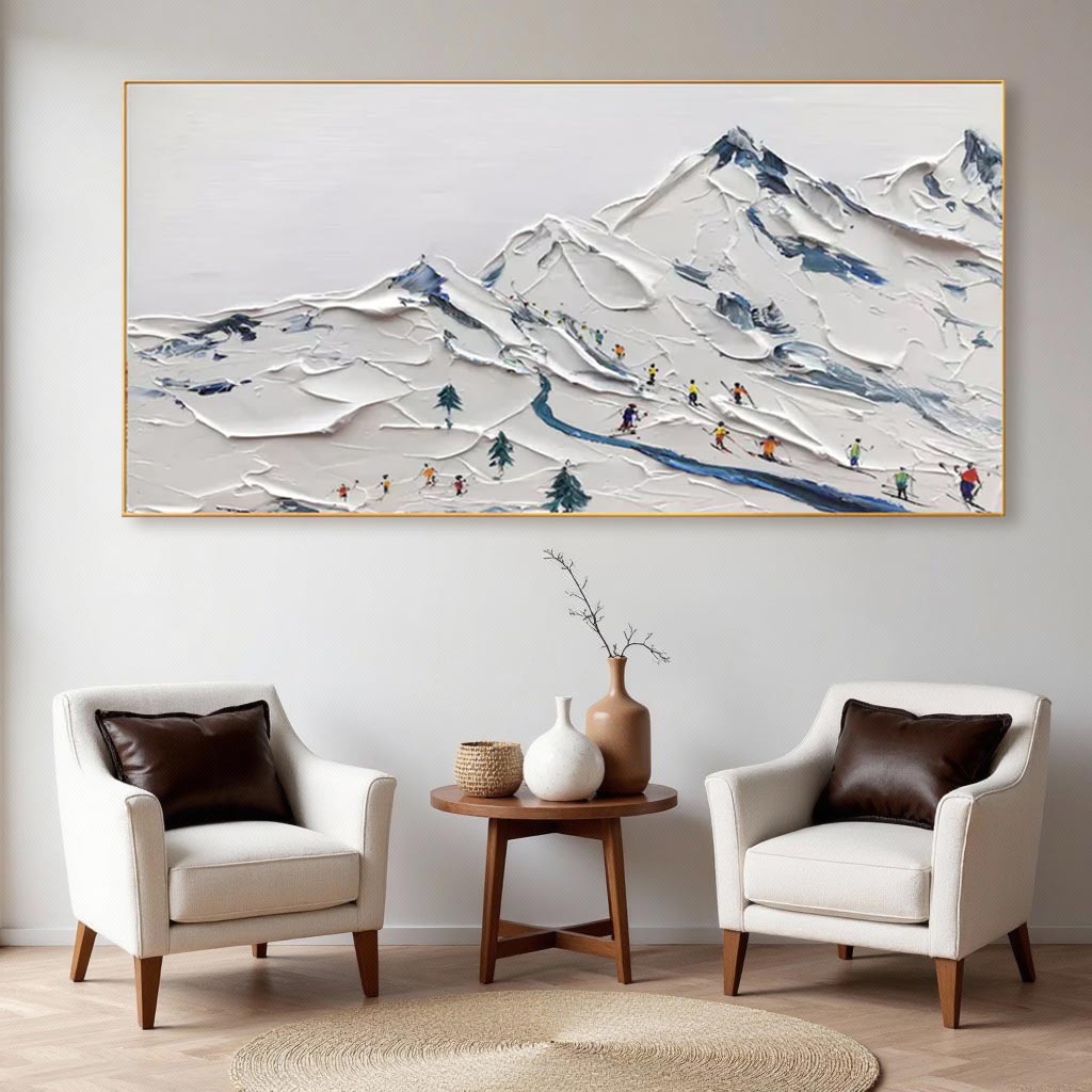Snowy Mountain Abstract Landscape Wall Decor #MA002