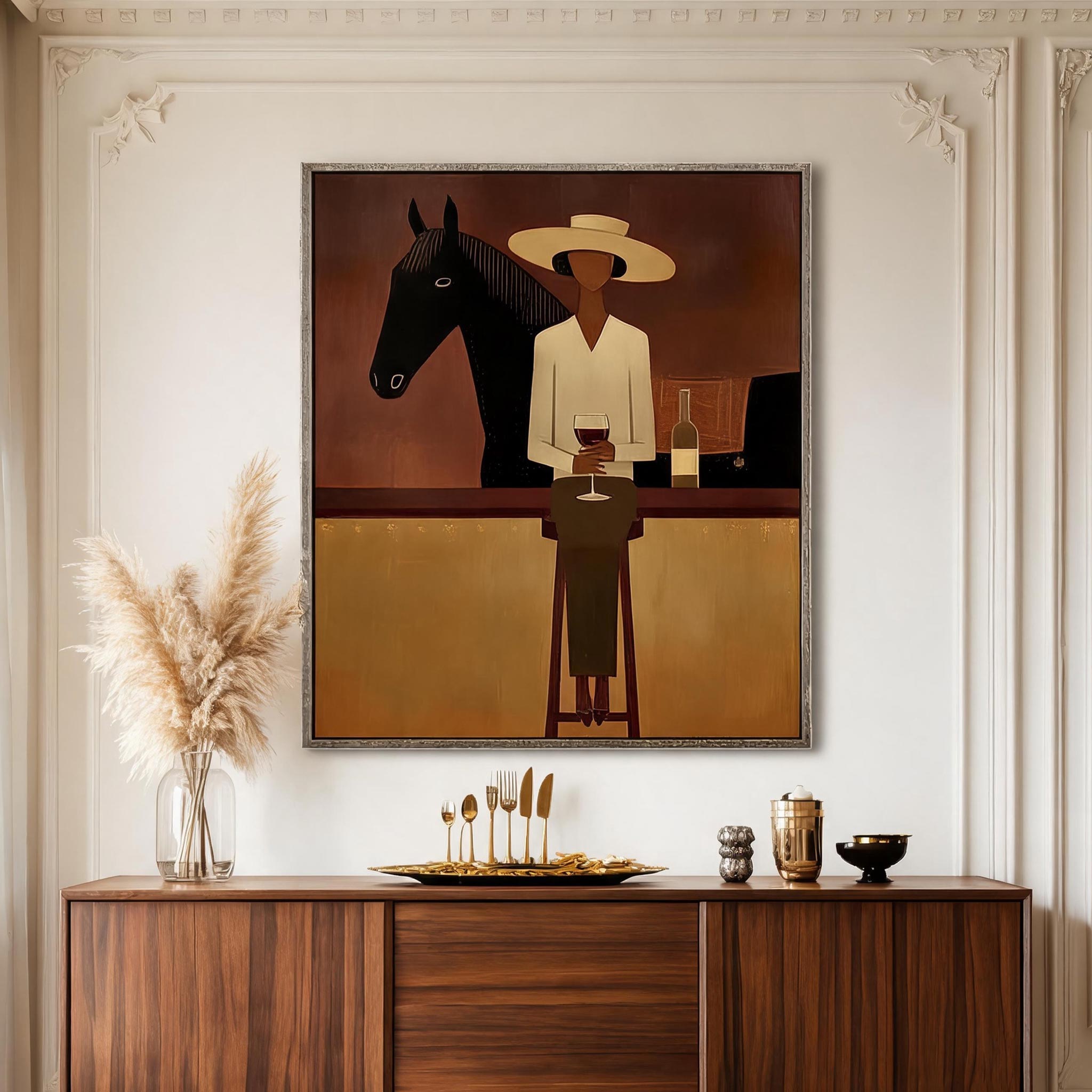 Equestrian Elegance | Modern Figurative Wall Art #HA046