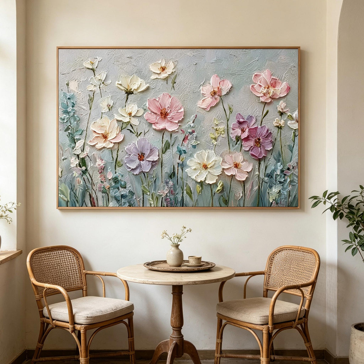 Pastel Wildflower Meadow Wall Art #FL063