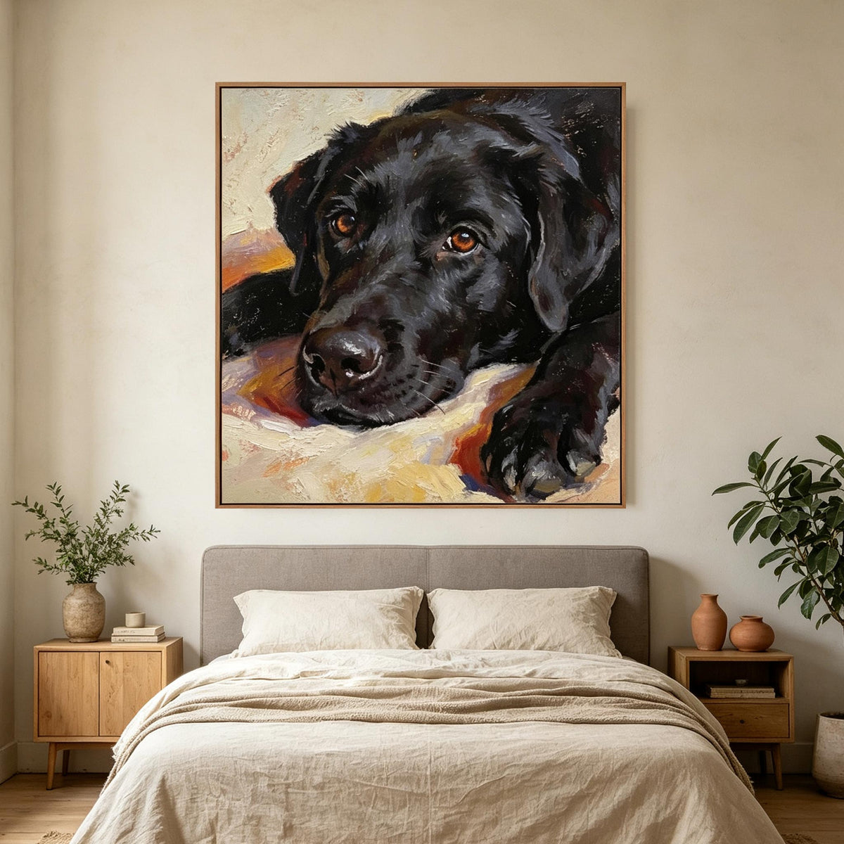 Black Labrador Portrait Wall Art #AN032