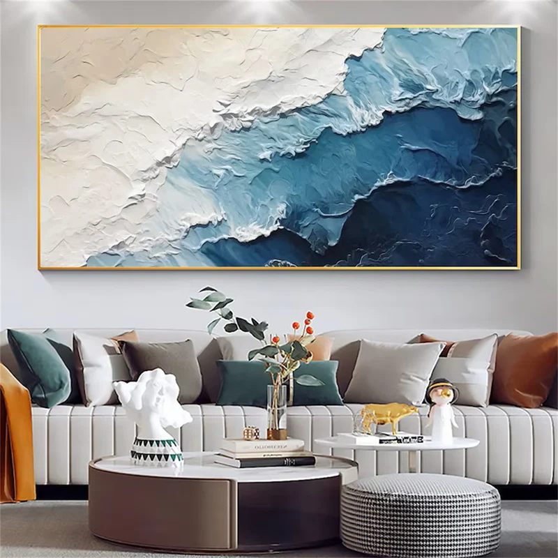 Blue Textured Minimalist Wall Art #BL002