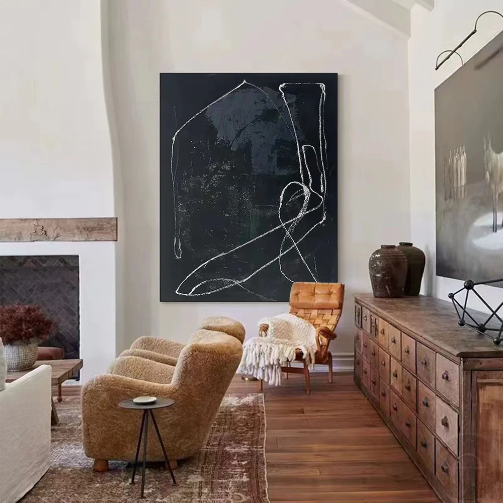 Black Abstract Painting #BT008