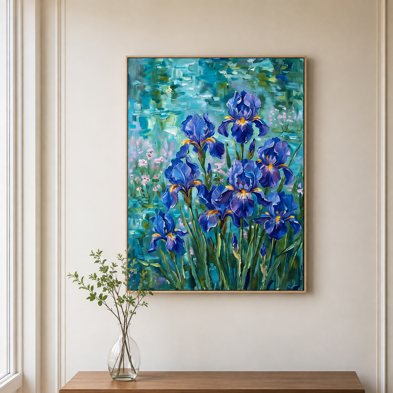 Blue Iris Flower Wall Art #FL080