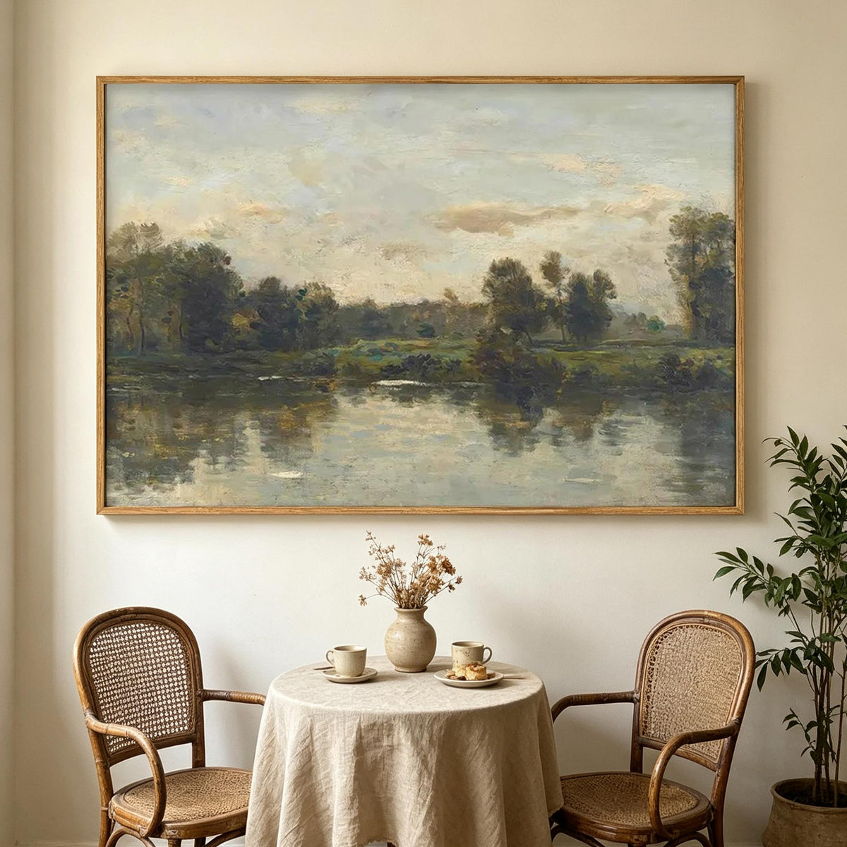 Reflective River Landscape Wall Art #LS056