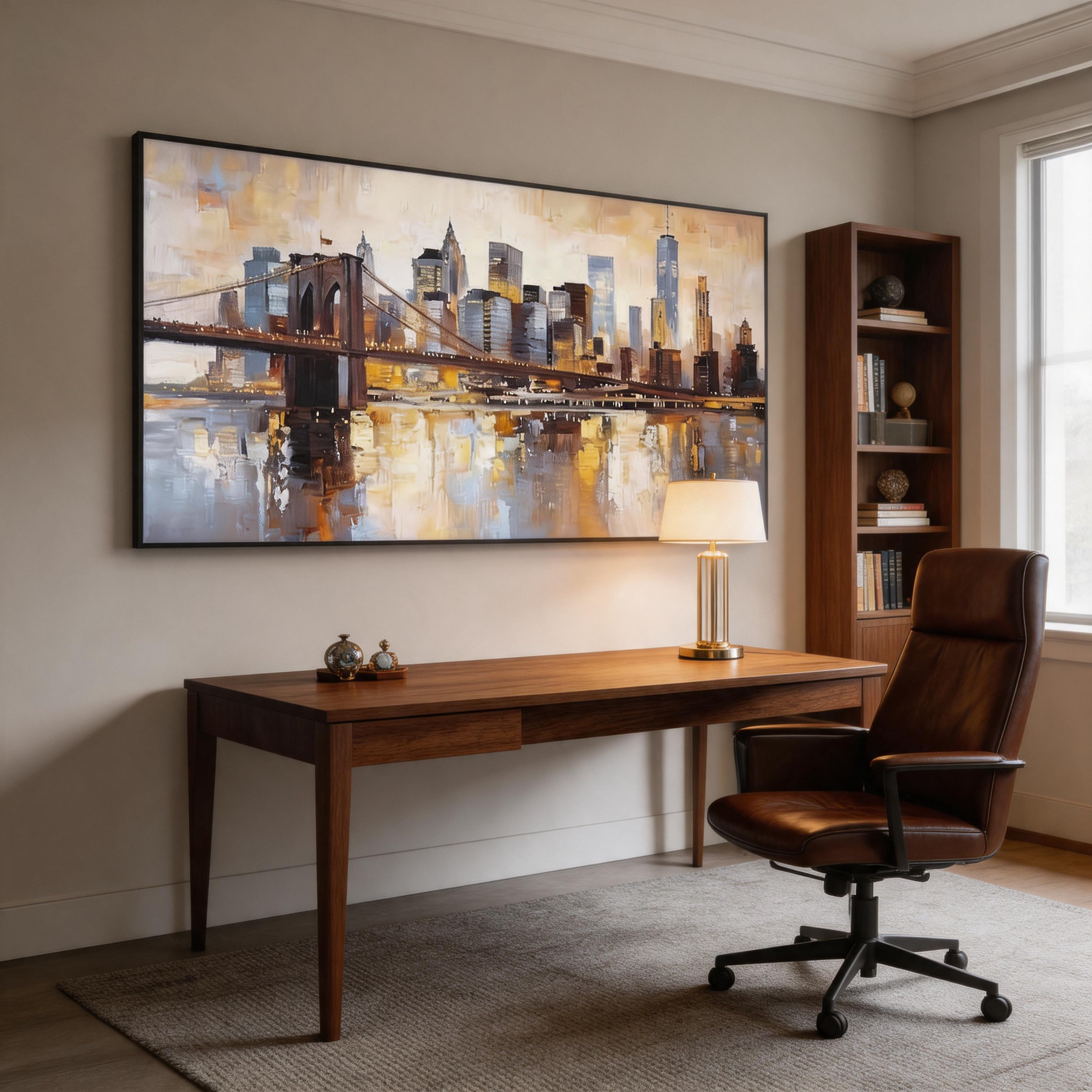 Abstract Cityscape Wall Art for Modern Luxury Living Room Decor #ML001