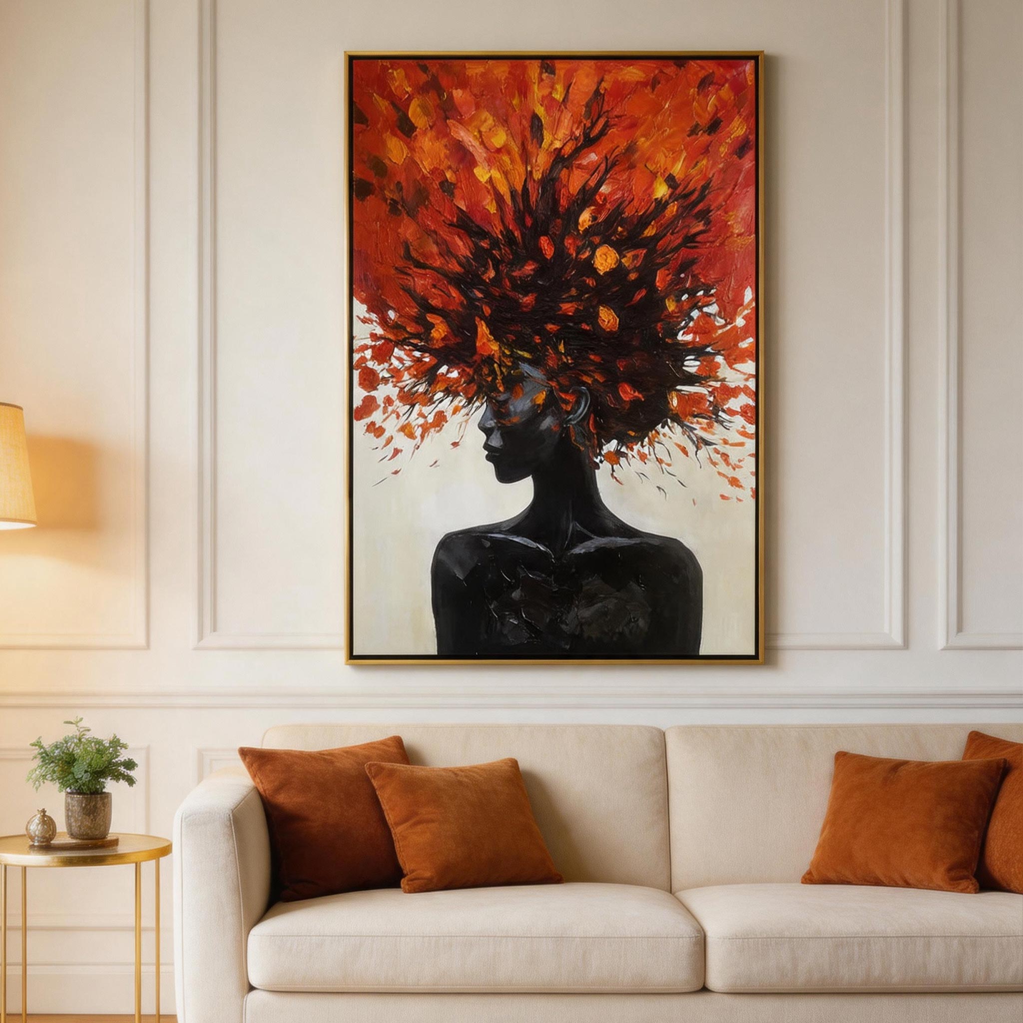Fire Bloom | Red Abstract Woman Portrait #AB024