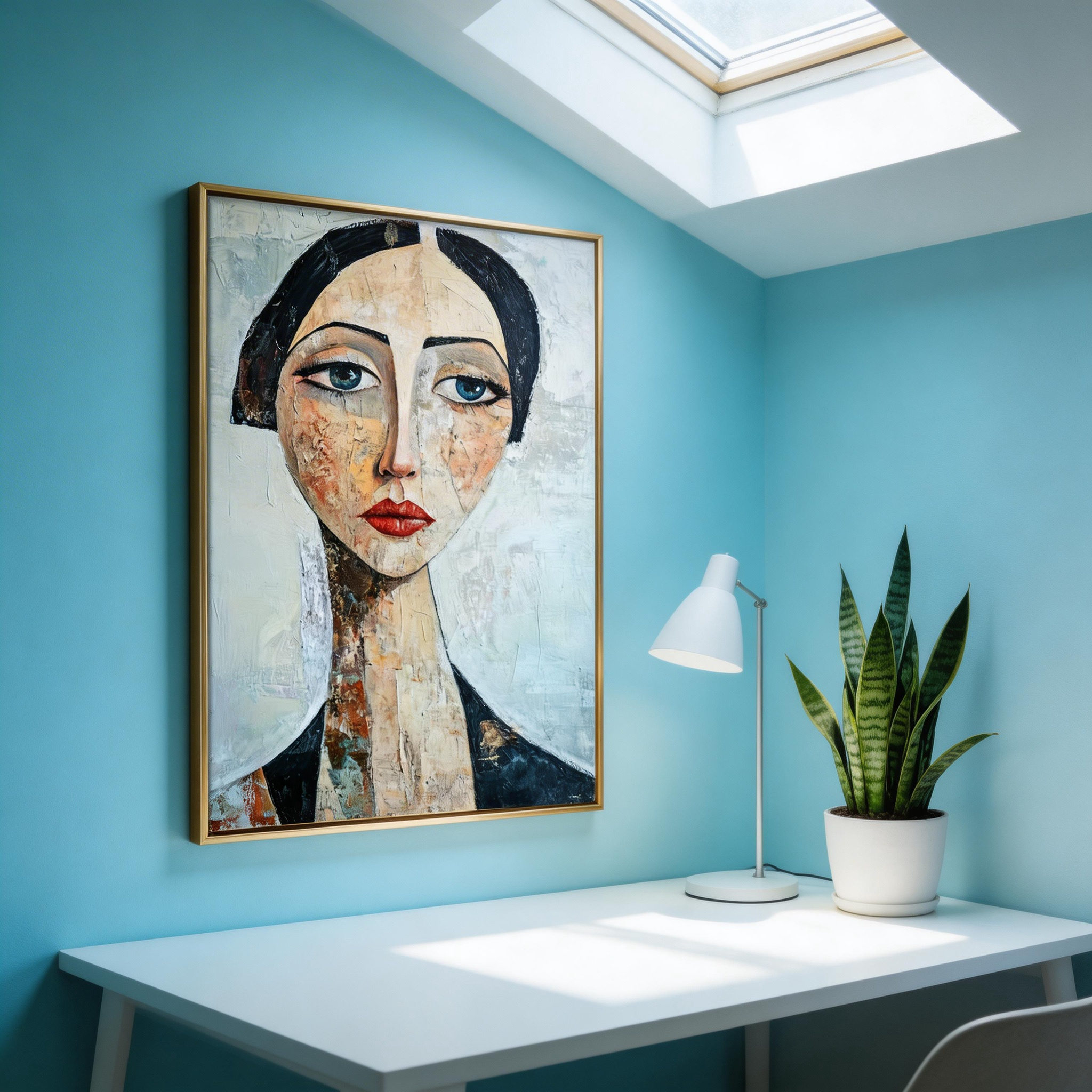 Abstract Woman Portrait Oil Painting Wall Art #MA022