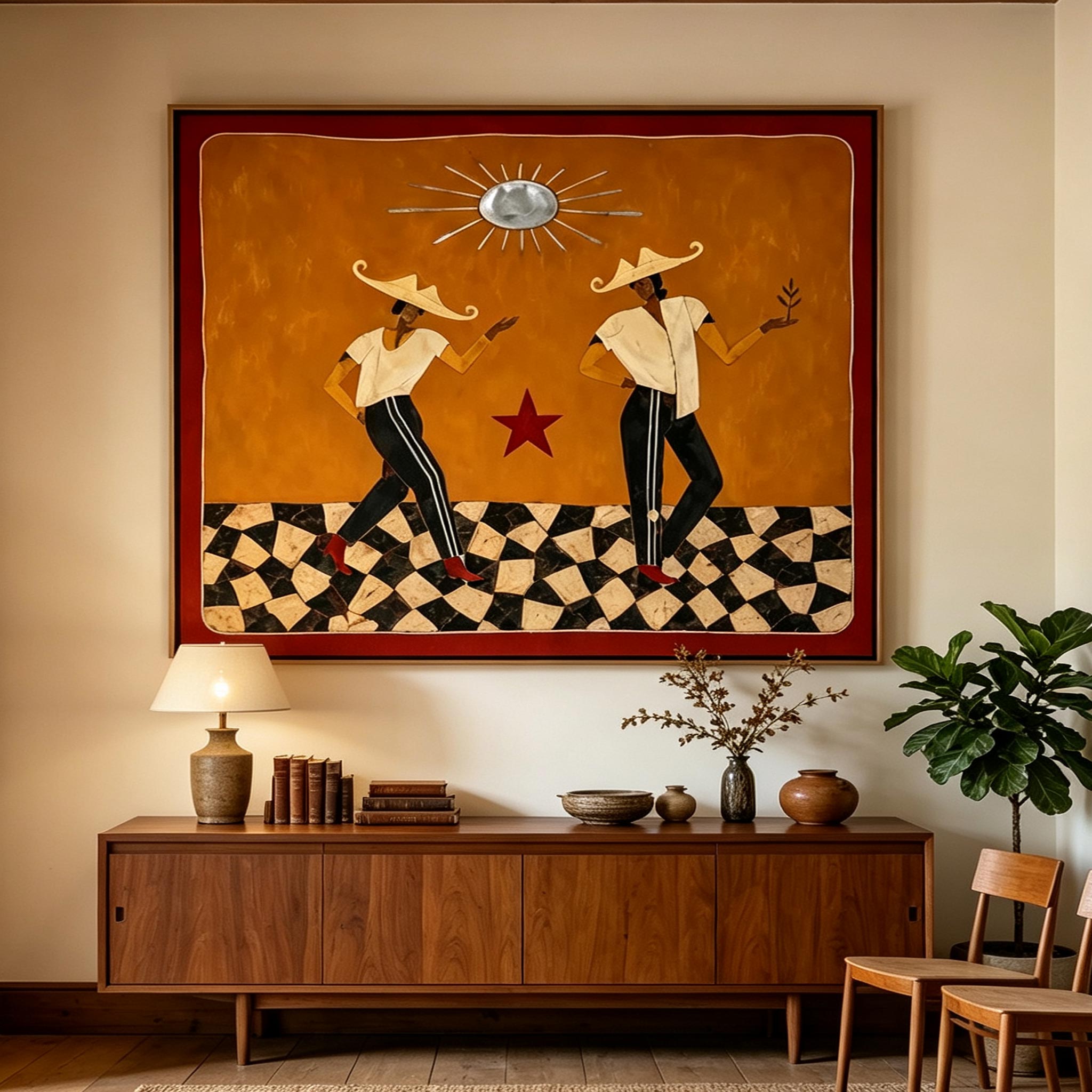 Dance Beneath the Sun – Folk Art Figurative Painting #CP074