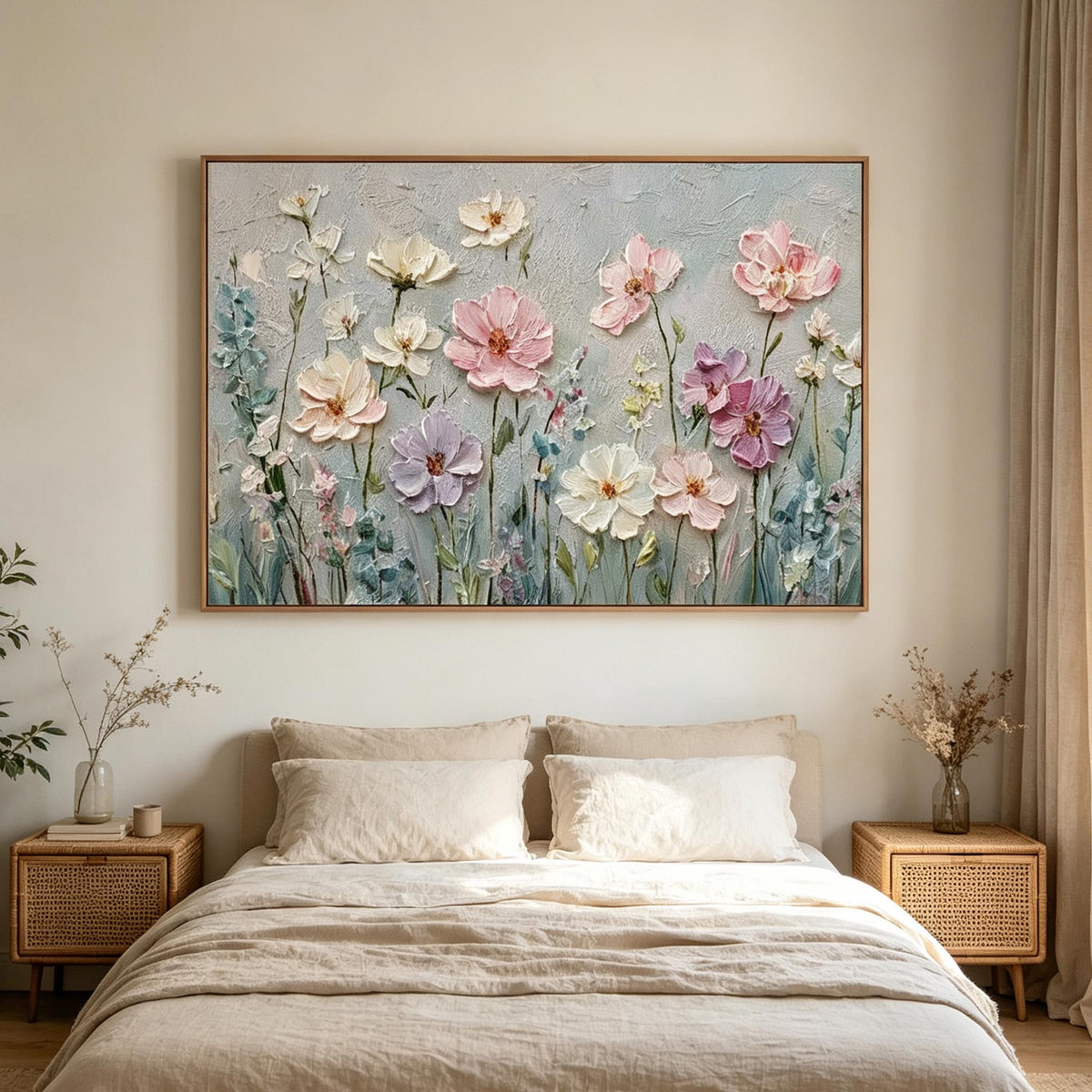 Pastel Wildflower Meadow Wall Art #FL063