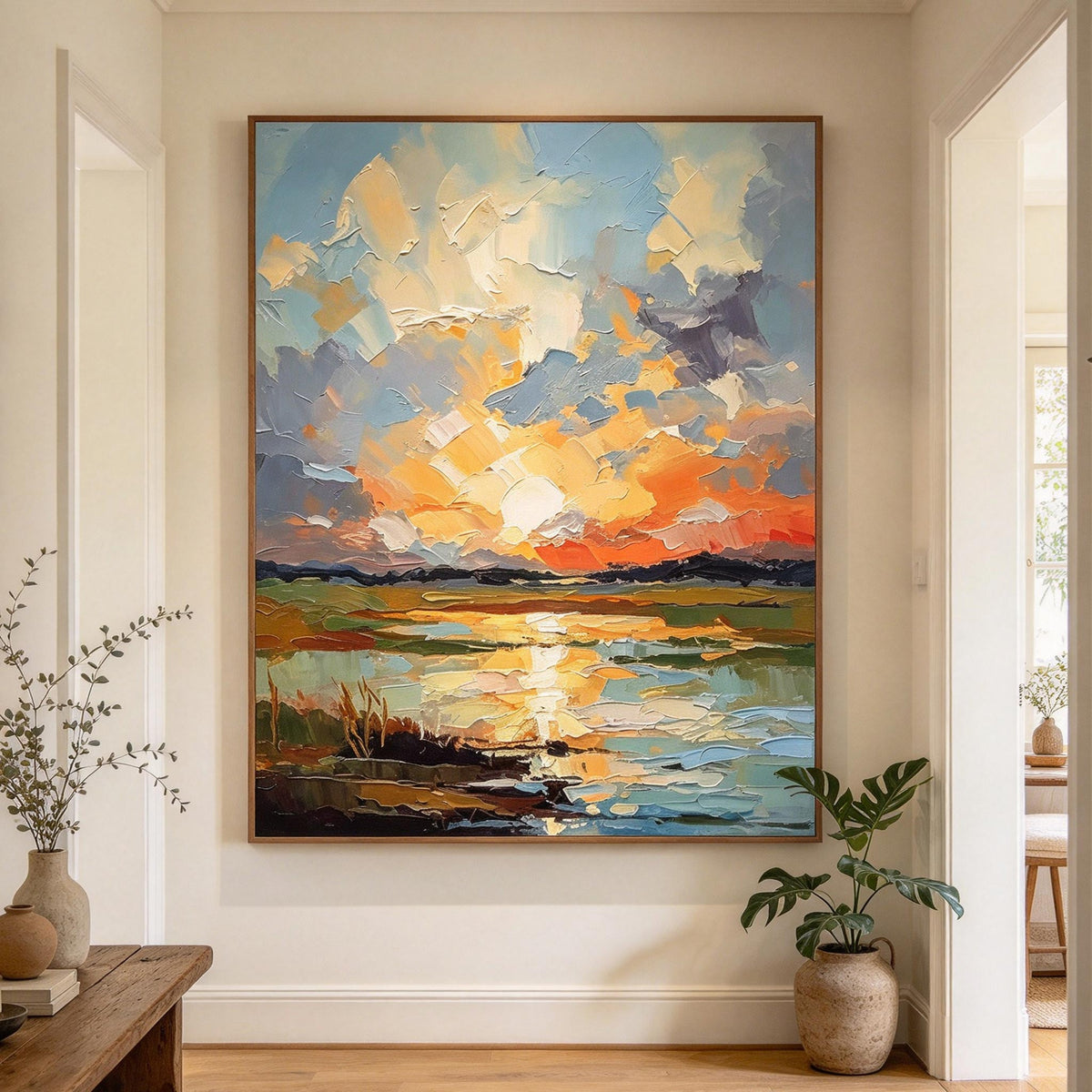 Sunset Lake Landscape Wall Art #LS063