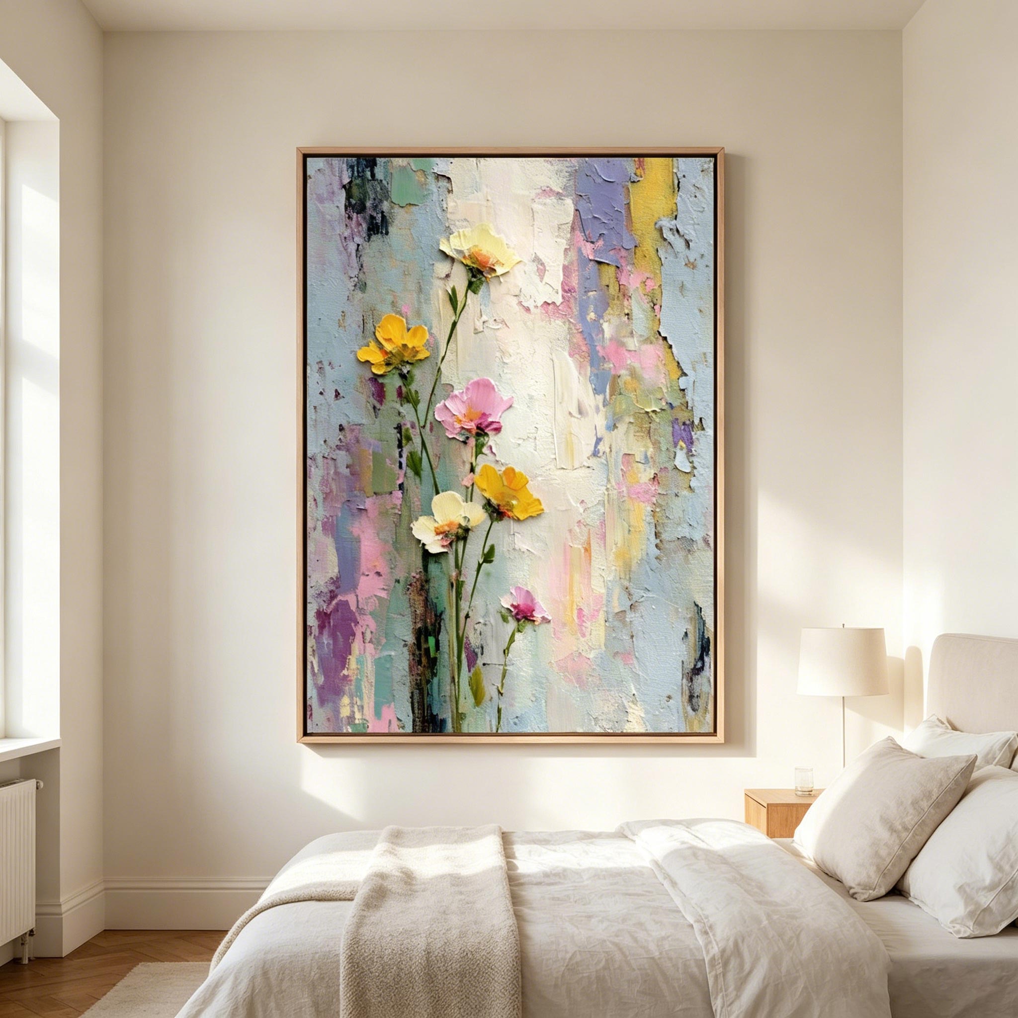 Pastel Wildflower Texture Wall Art #FL011