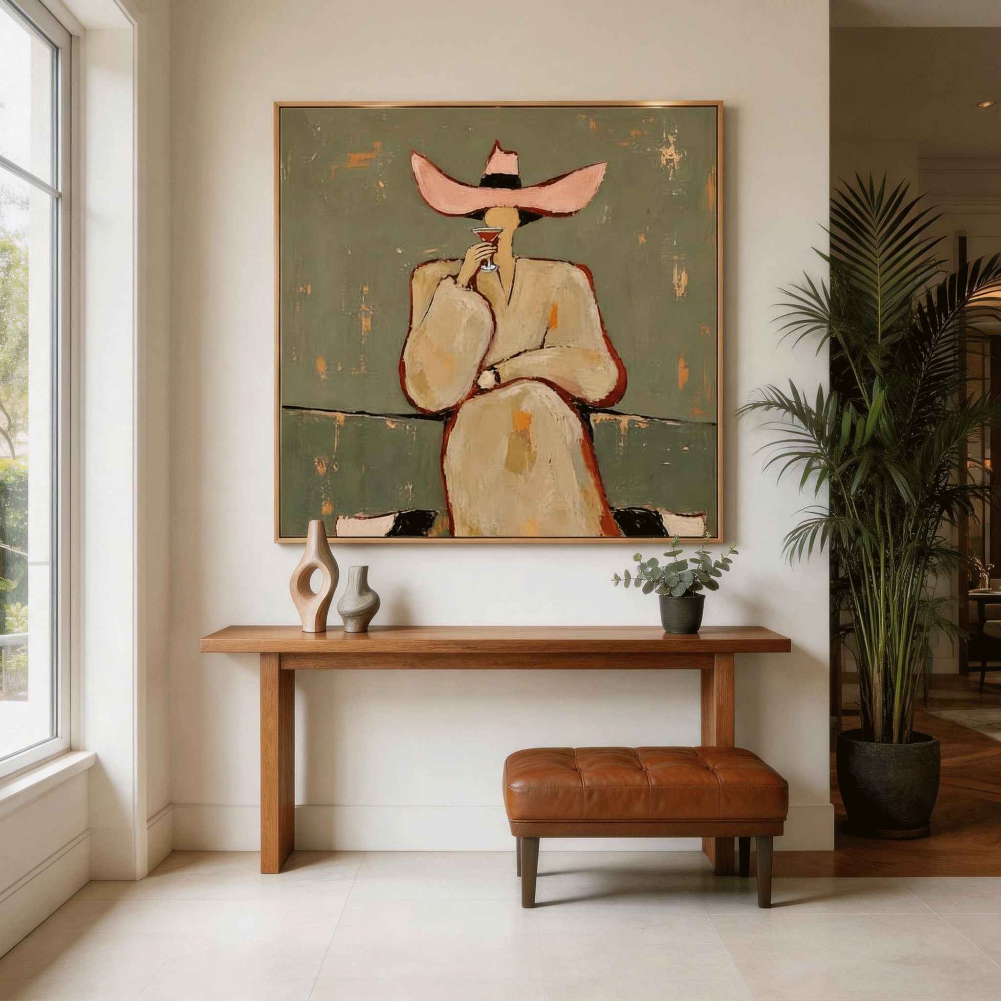 Cocktail Lady Wall Art | Contemporary Figurative Oil Painting #CP063