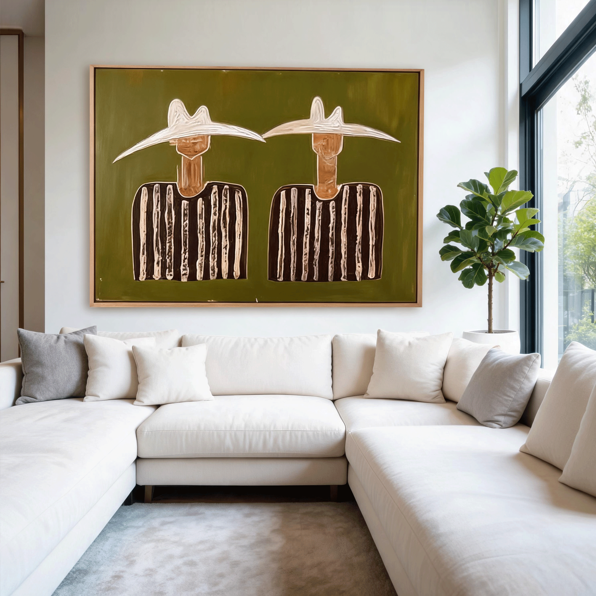 Modern Cowboy Wall Art | Minimalist Western Oil Painting #MA042