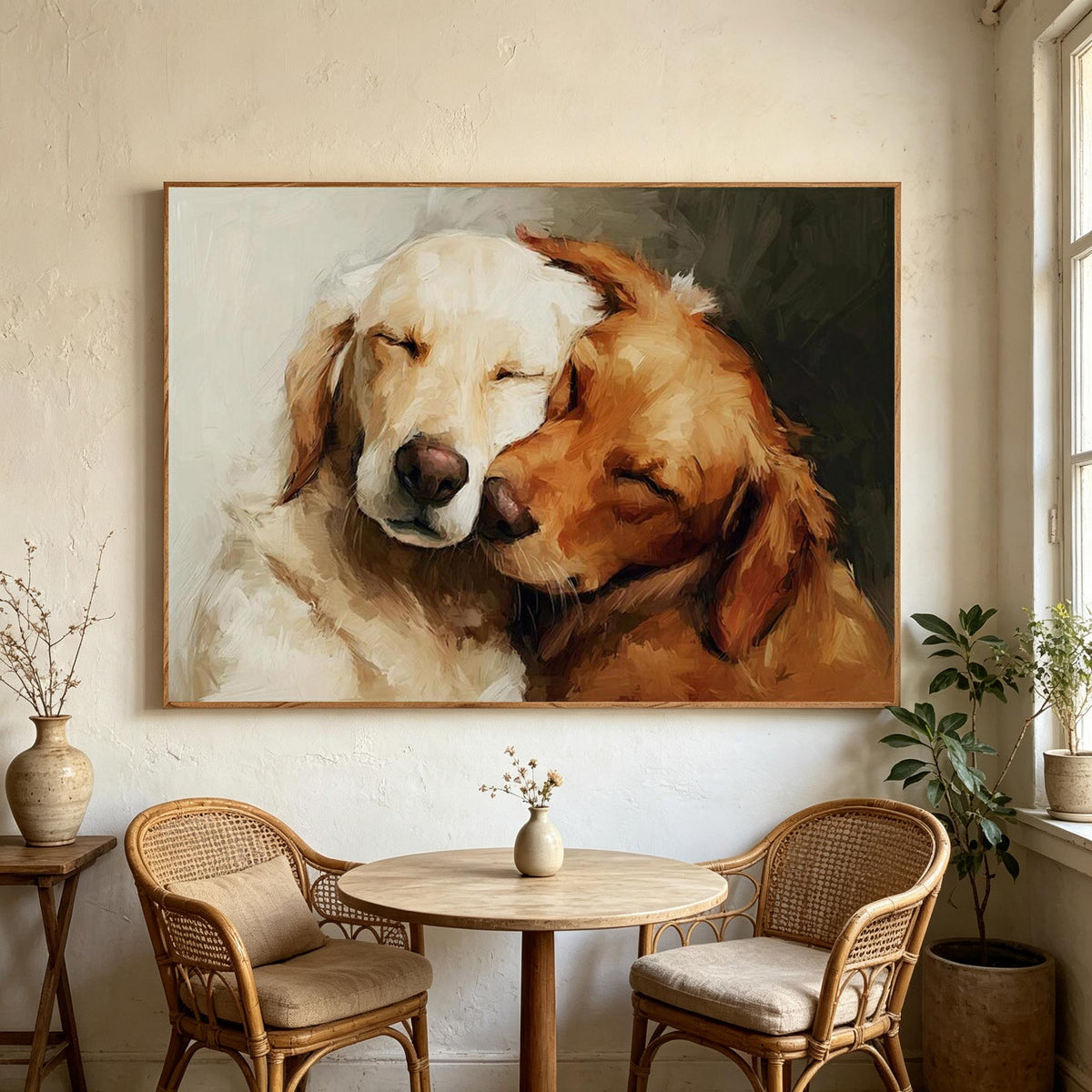 Golden Retriever Pair Wall Art #AN008