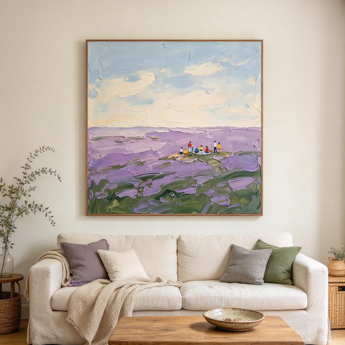 Purple Lavender Fields Landscape Wall Art #LS065
