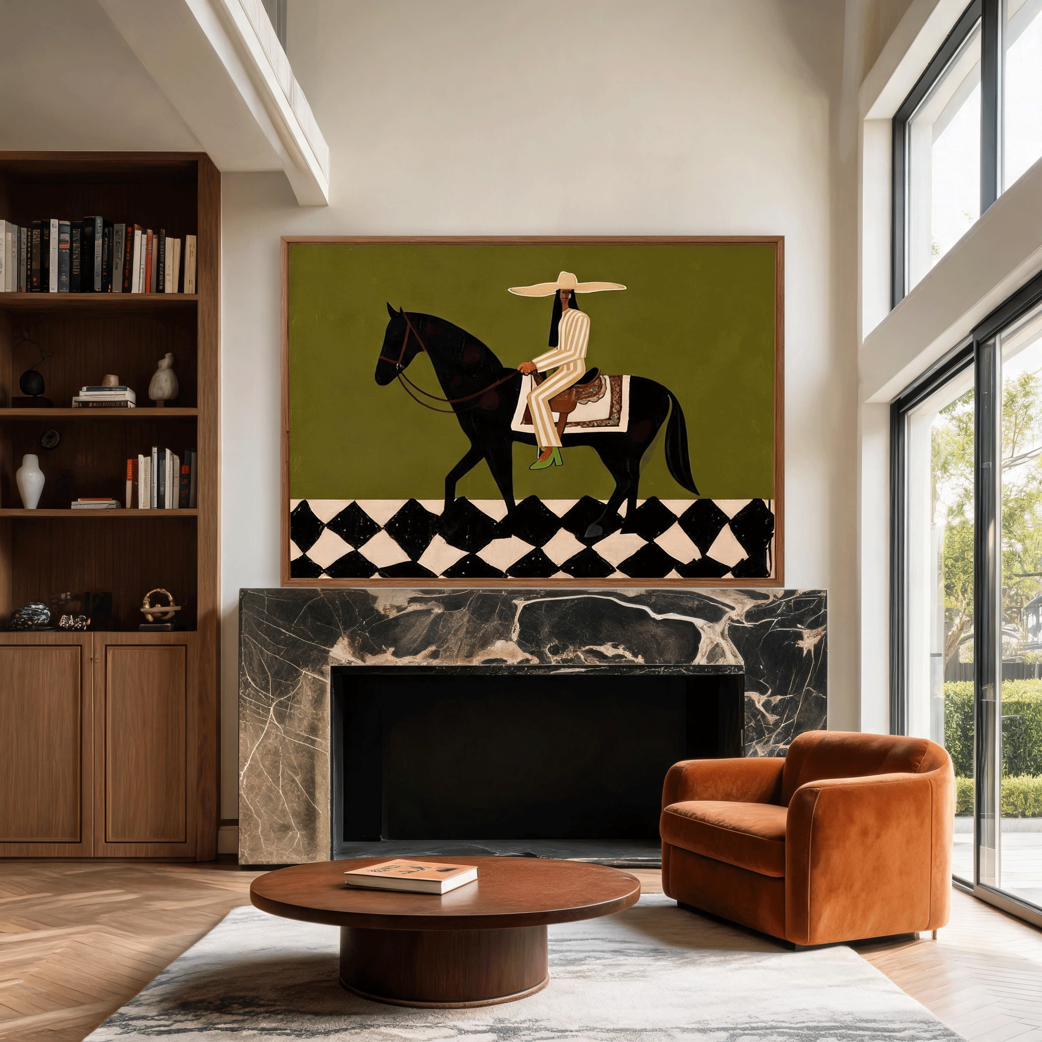 Modern Equestrian Wall Art | Minimalist Horse Oil Painting #MA043