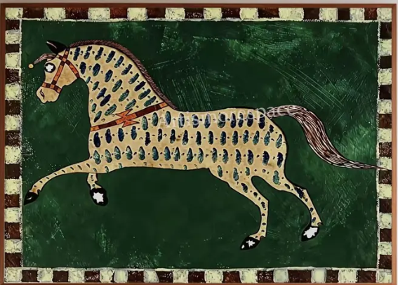 Leopard Horse Wall Art | Modern Equestrian Oil Painting #HA051