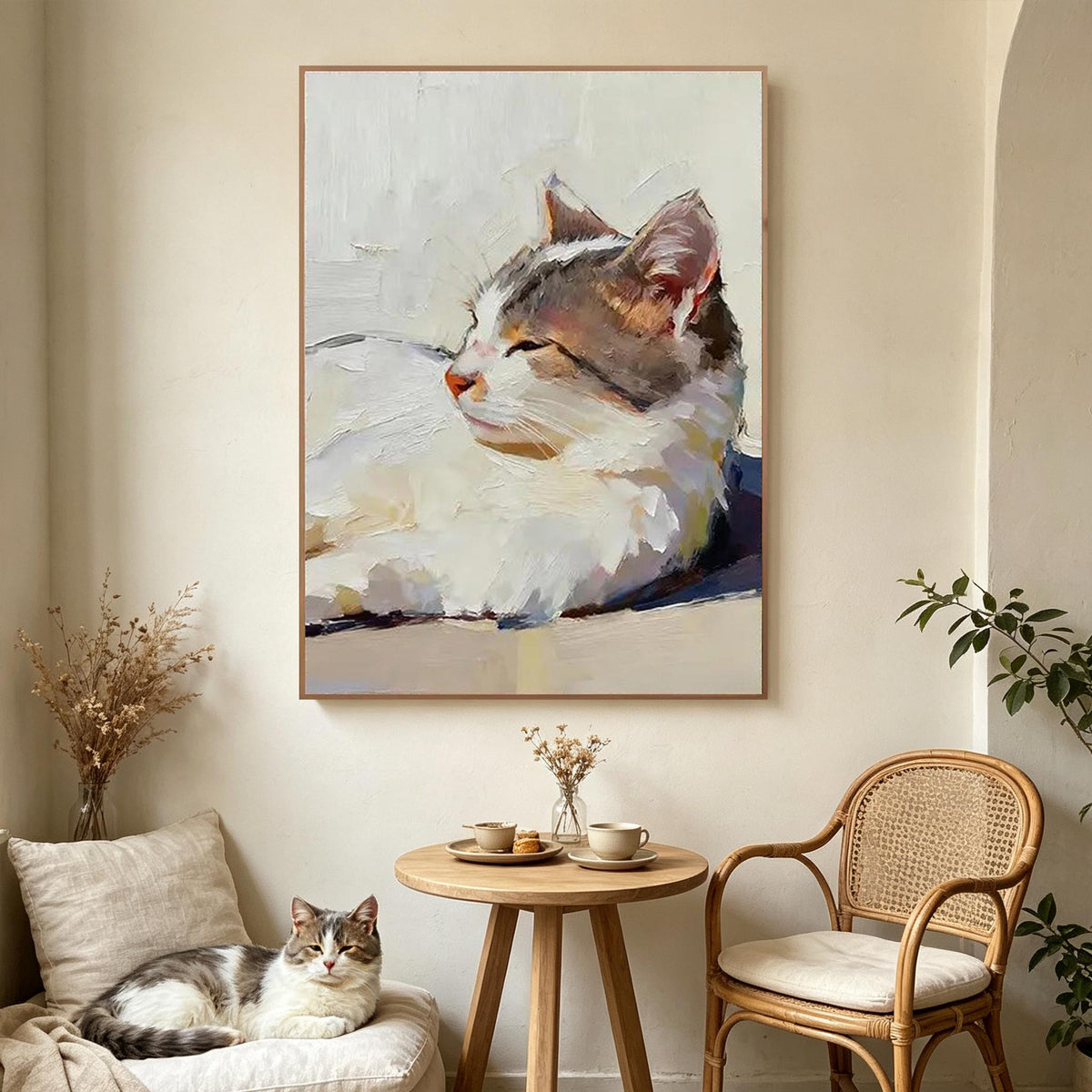 Relaxing Cat Portrait Wall Art #AN019
