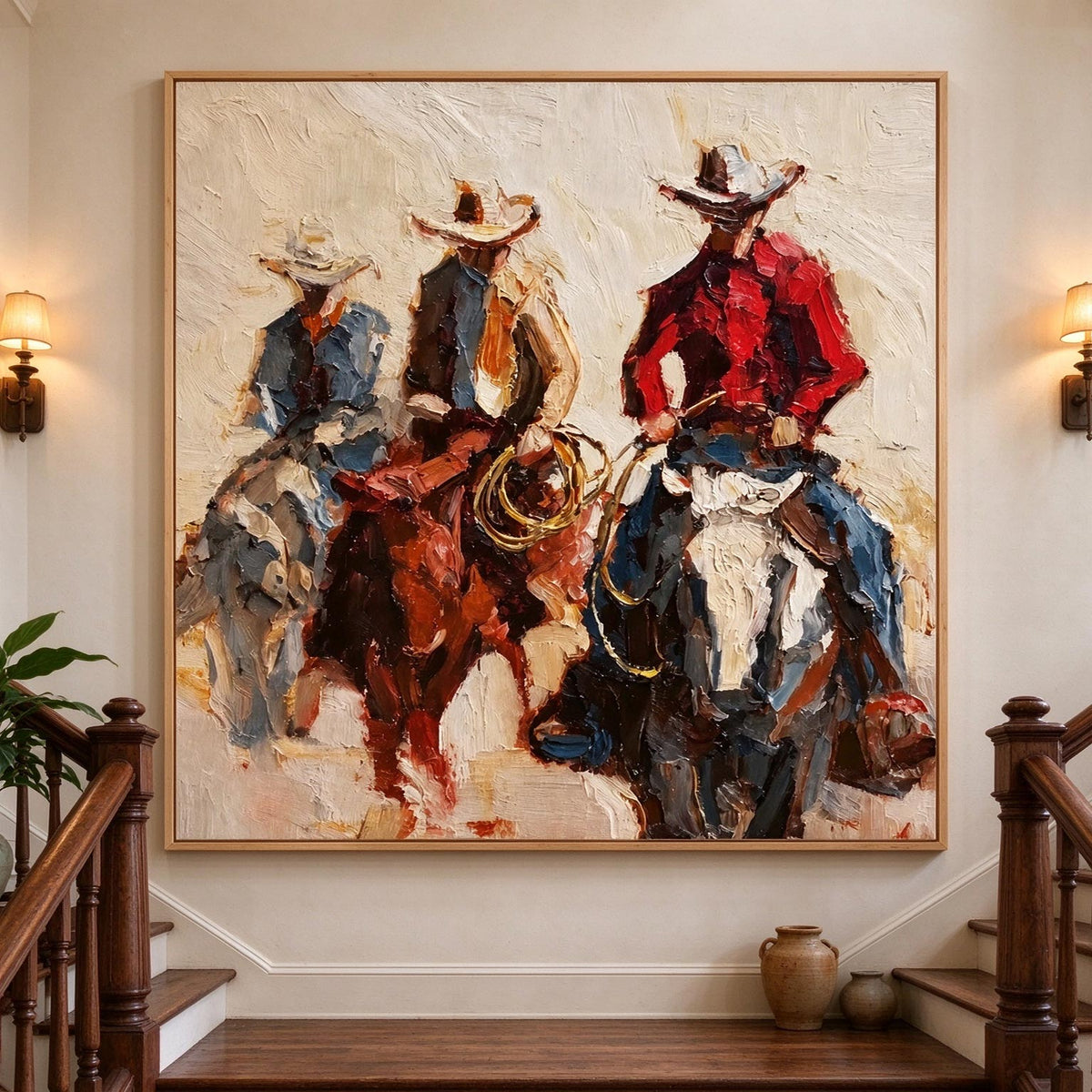 Three Riders – Impressionist Western Cowboy Painting #CA002