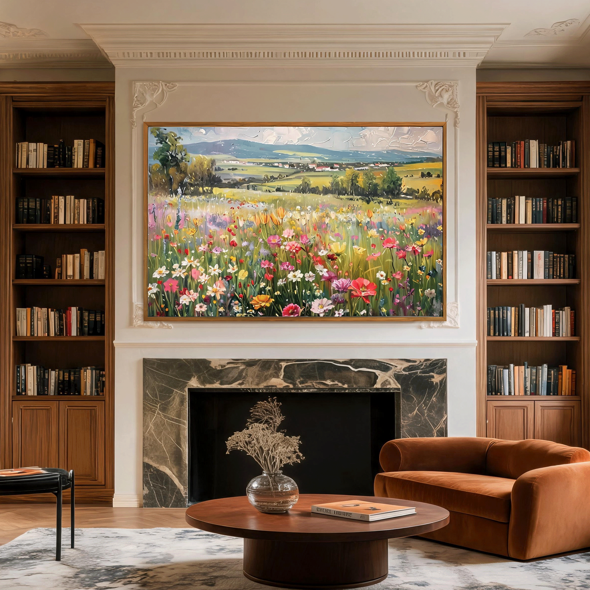 Wildflower Meadow Landscape Wall Art #FL073