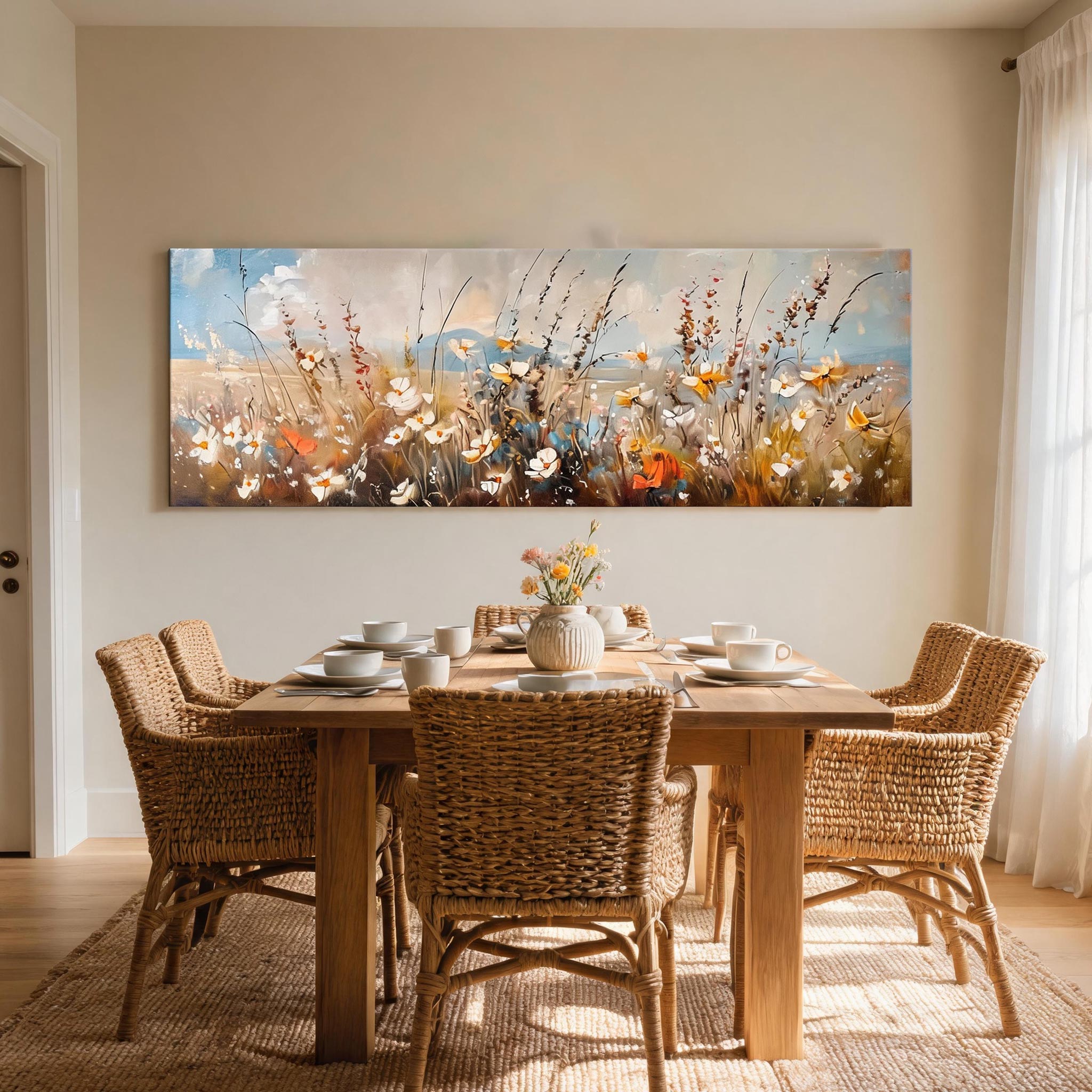 Panoramic Wildflower Meadow Wall Art #FL027