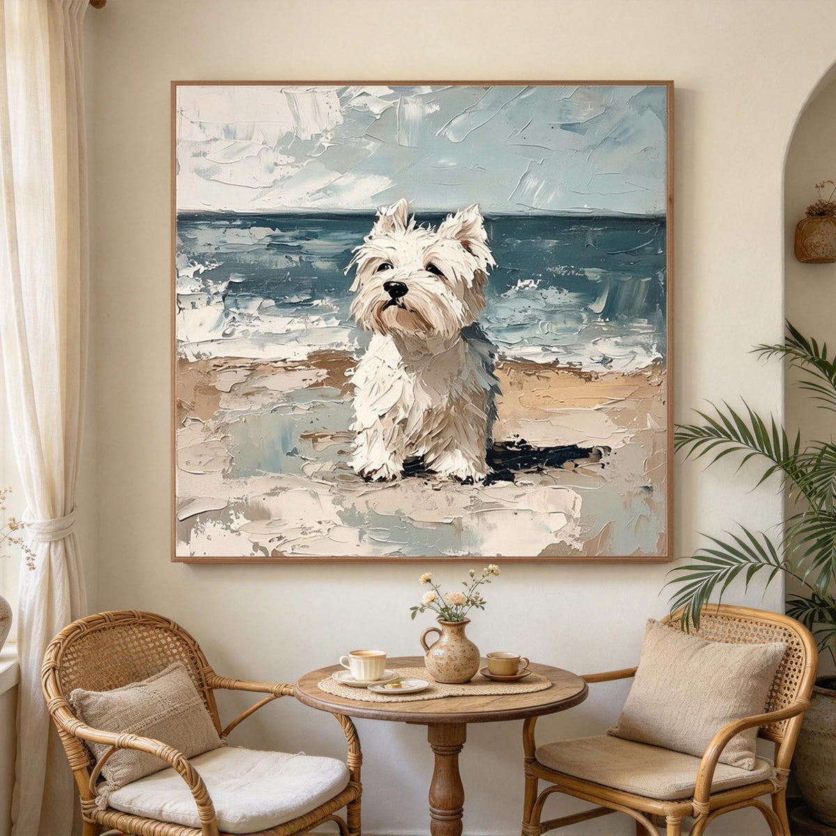 Westie by the Sea Wall Art #AN022