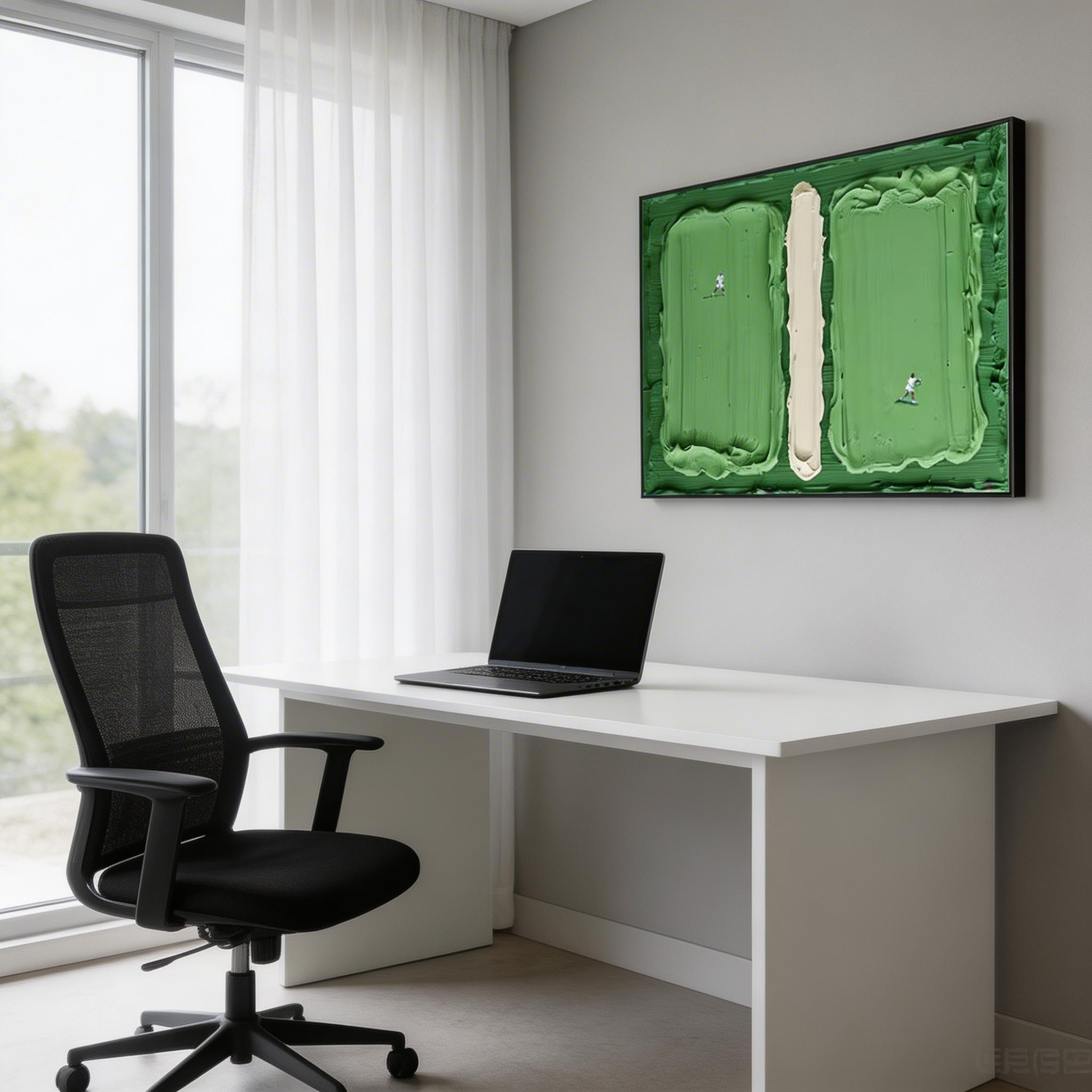 Textured Abstract Wall Art with Figures – Olive Green Canvas Painting #CP020