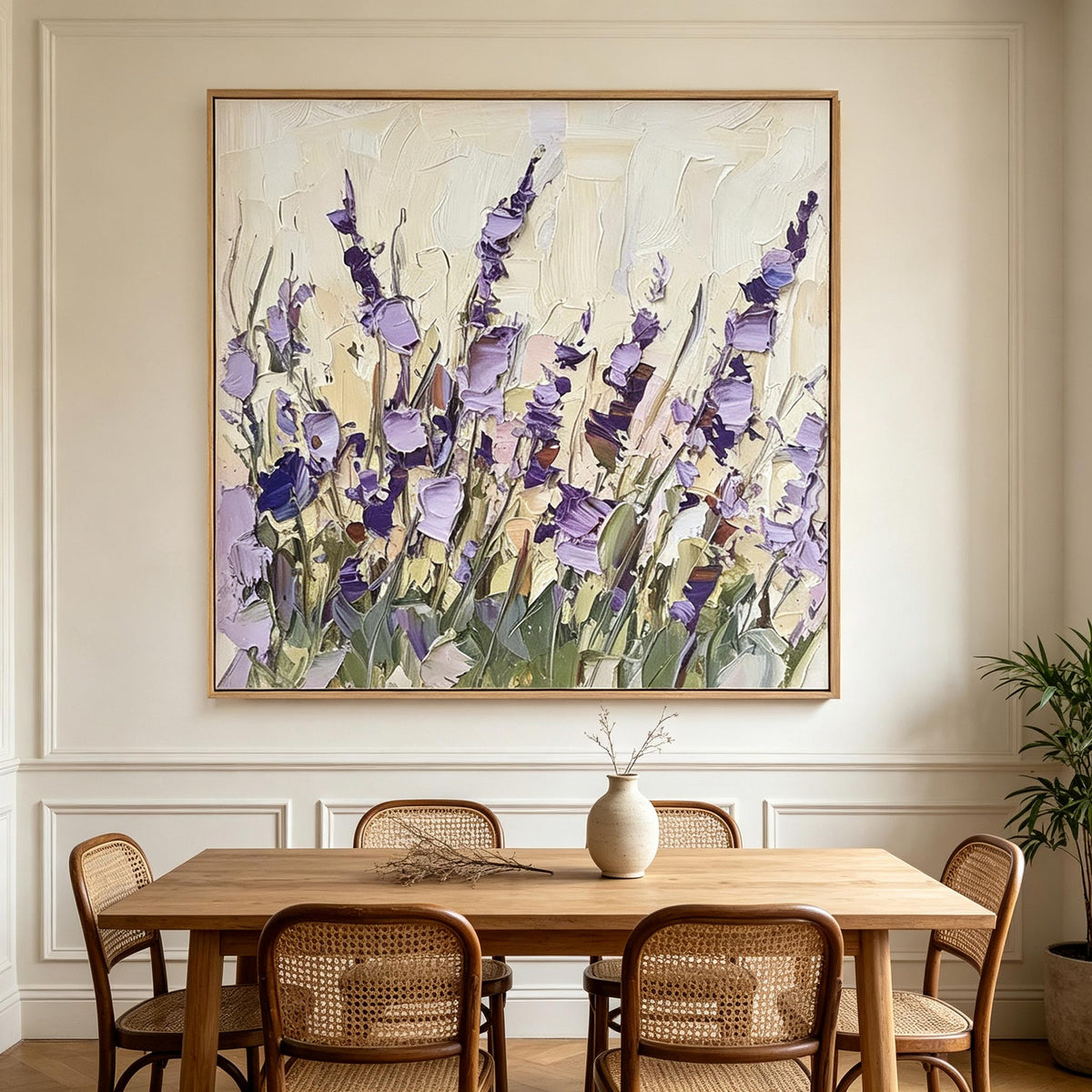 Purple Wildflower Textured Wall Art #FL077