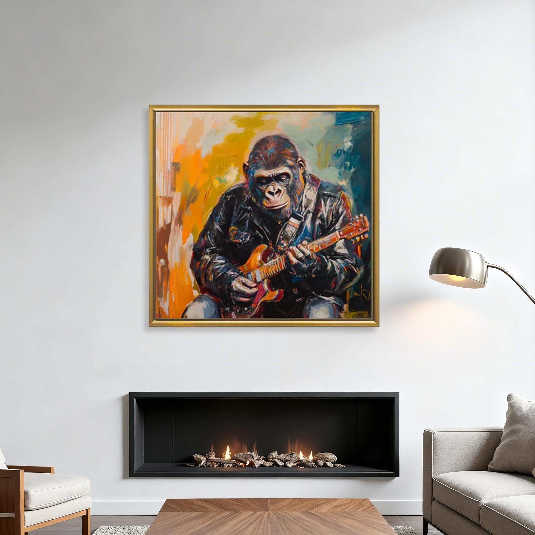 Rockstar Gorilla Canvas Painting #CP006